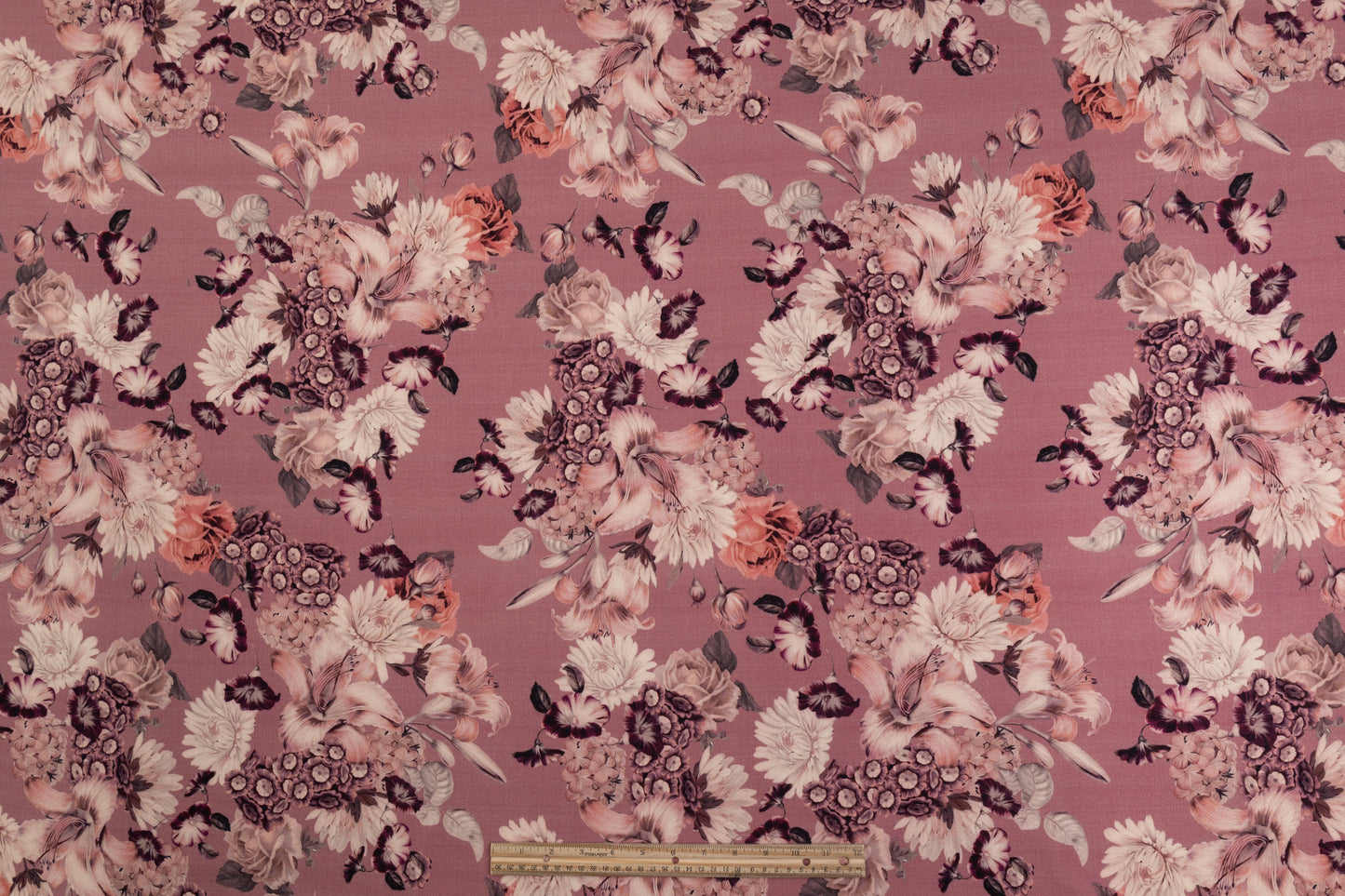 Floral Printed Italian Wool - Mauve