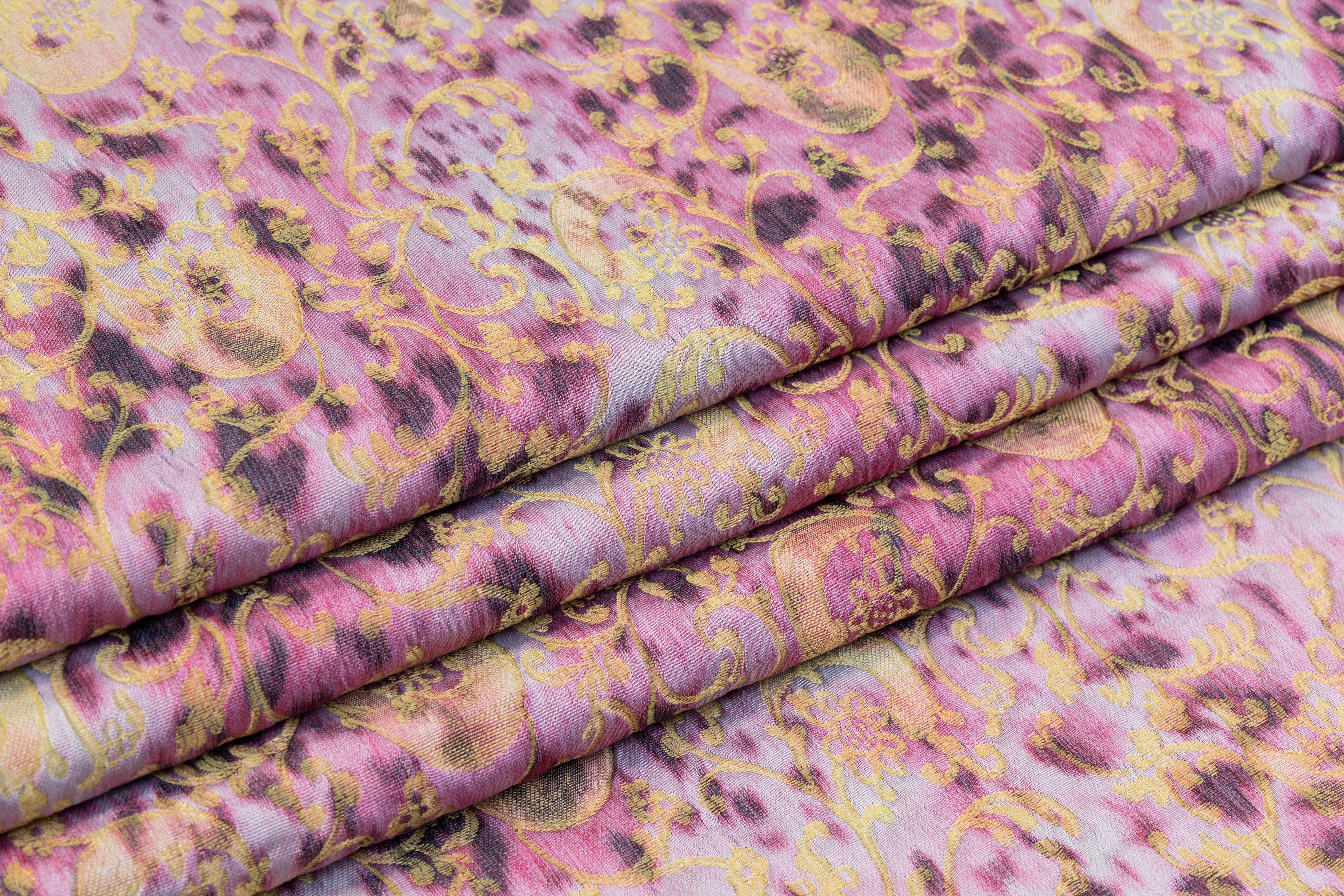 Crinkled Baroque Italian Chiné Brocade - Lavender / Mauve / Gold