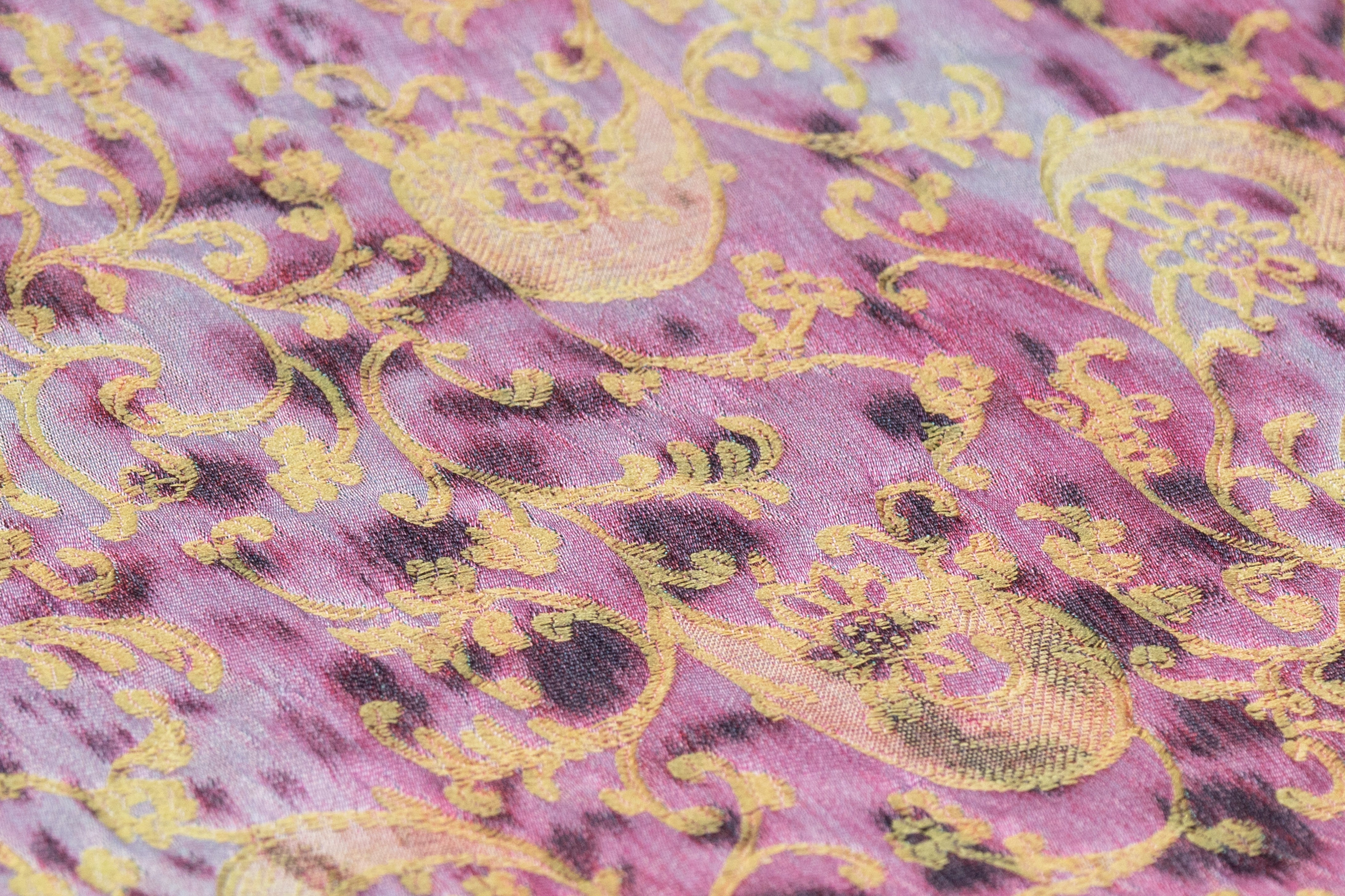 Crinkled Baroque Italian Chiné Brocade - Lavender / Mauve / Gold