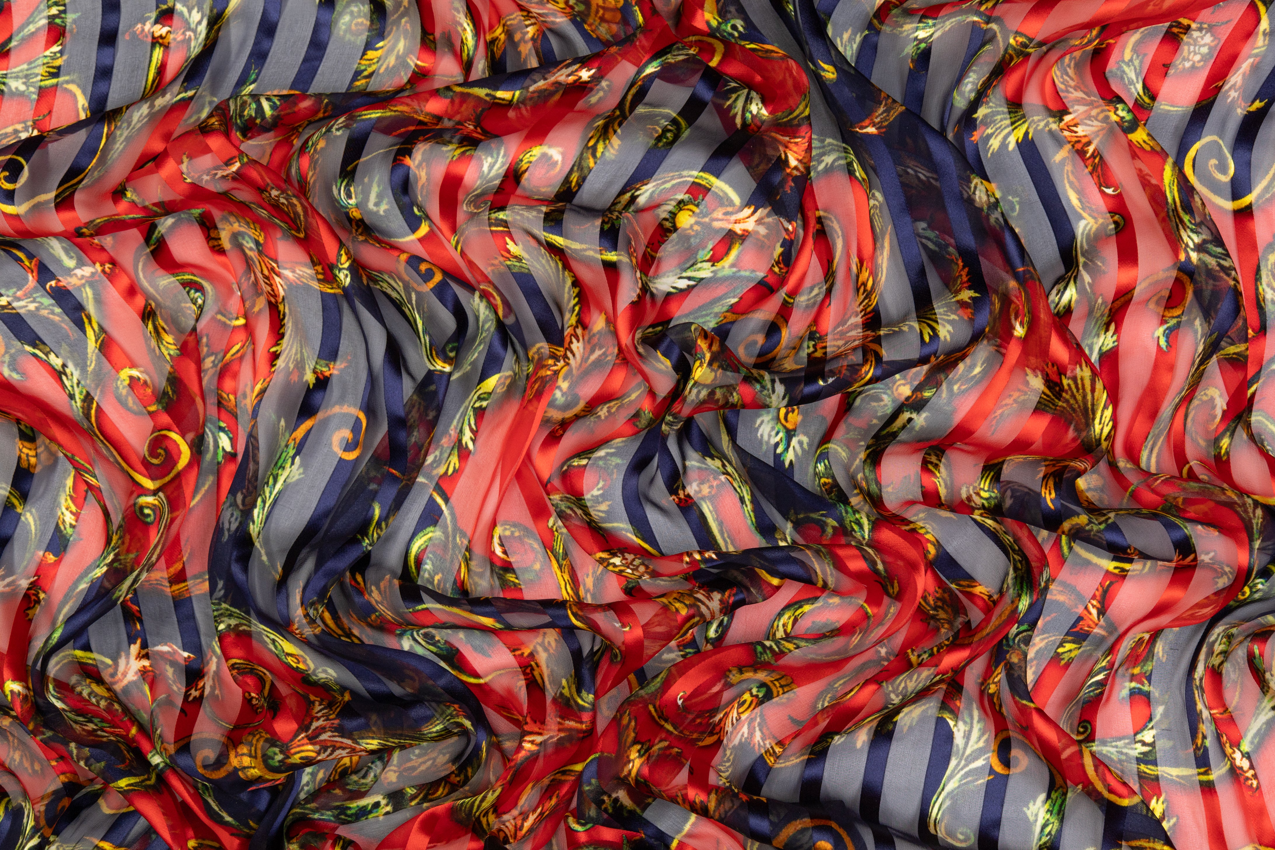 Italian Silk Chiffon Burnout - Multicolor