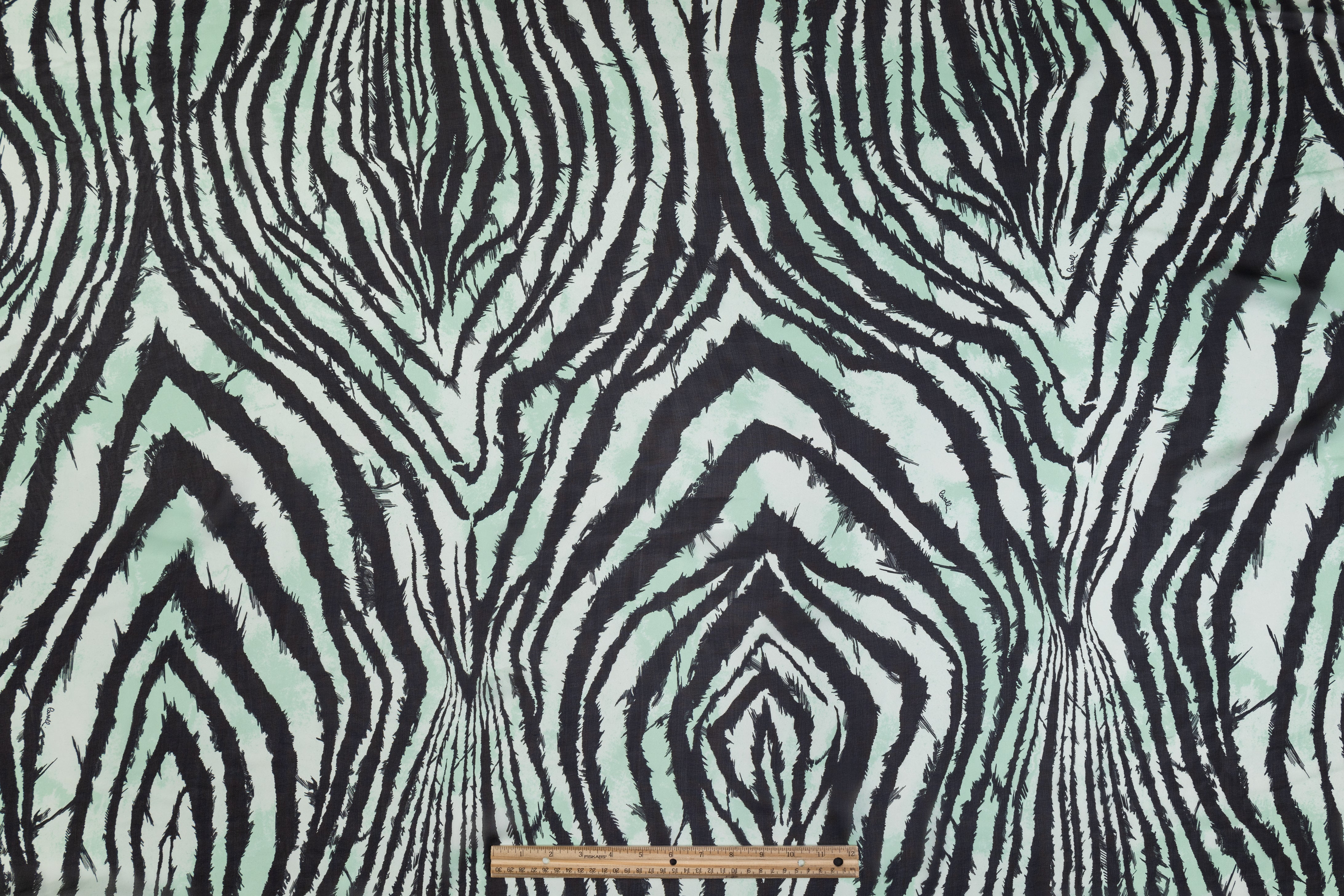 Roberto Cavalli - Italian Silk Chiffon - Green / Black