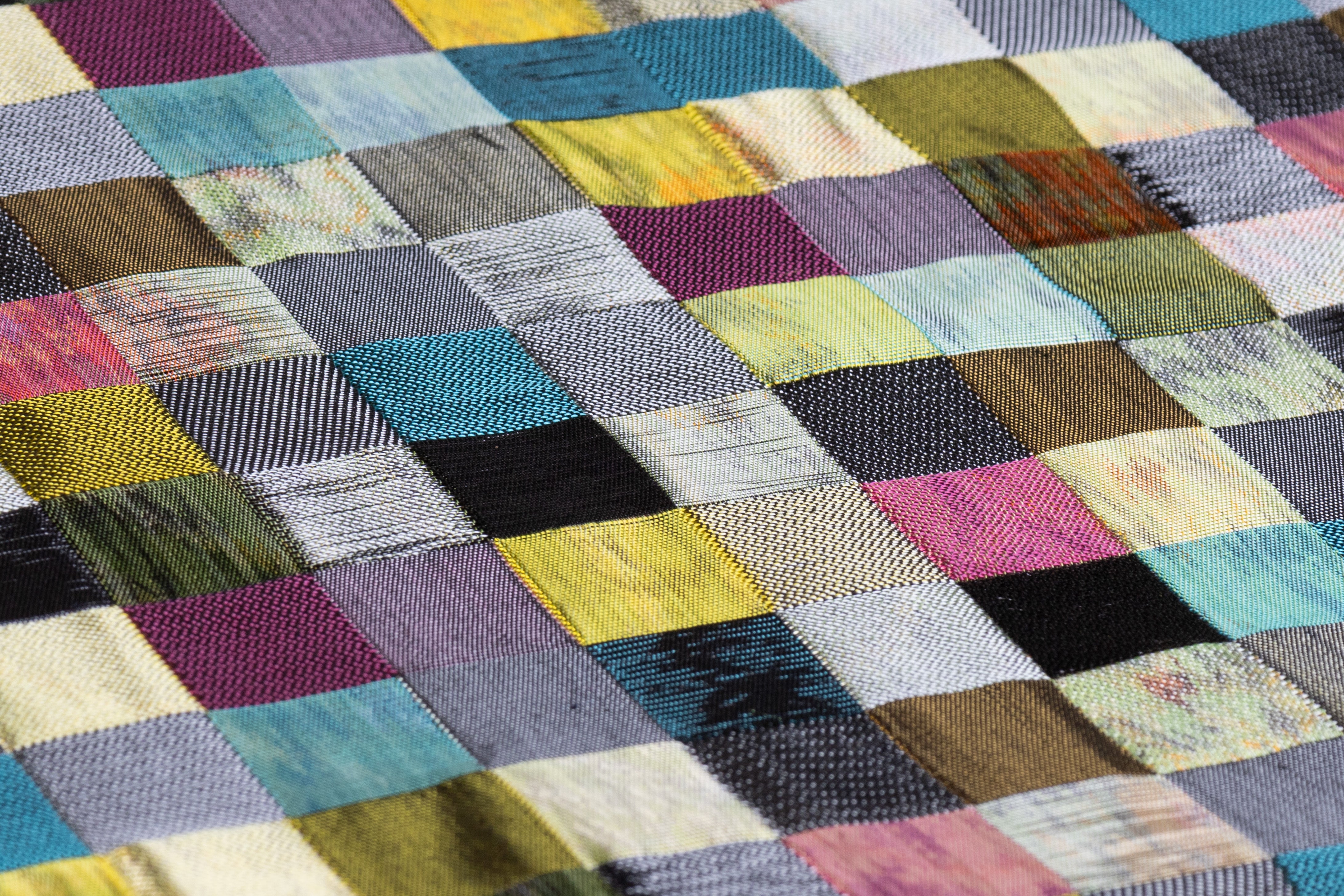 Metallic Geometric Italian Chiné Brocade - Multicolor