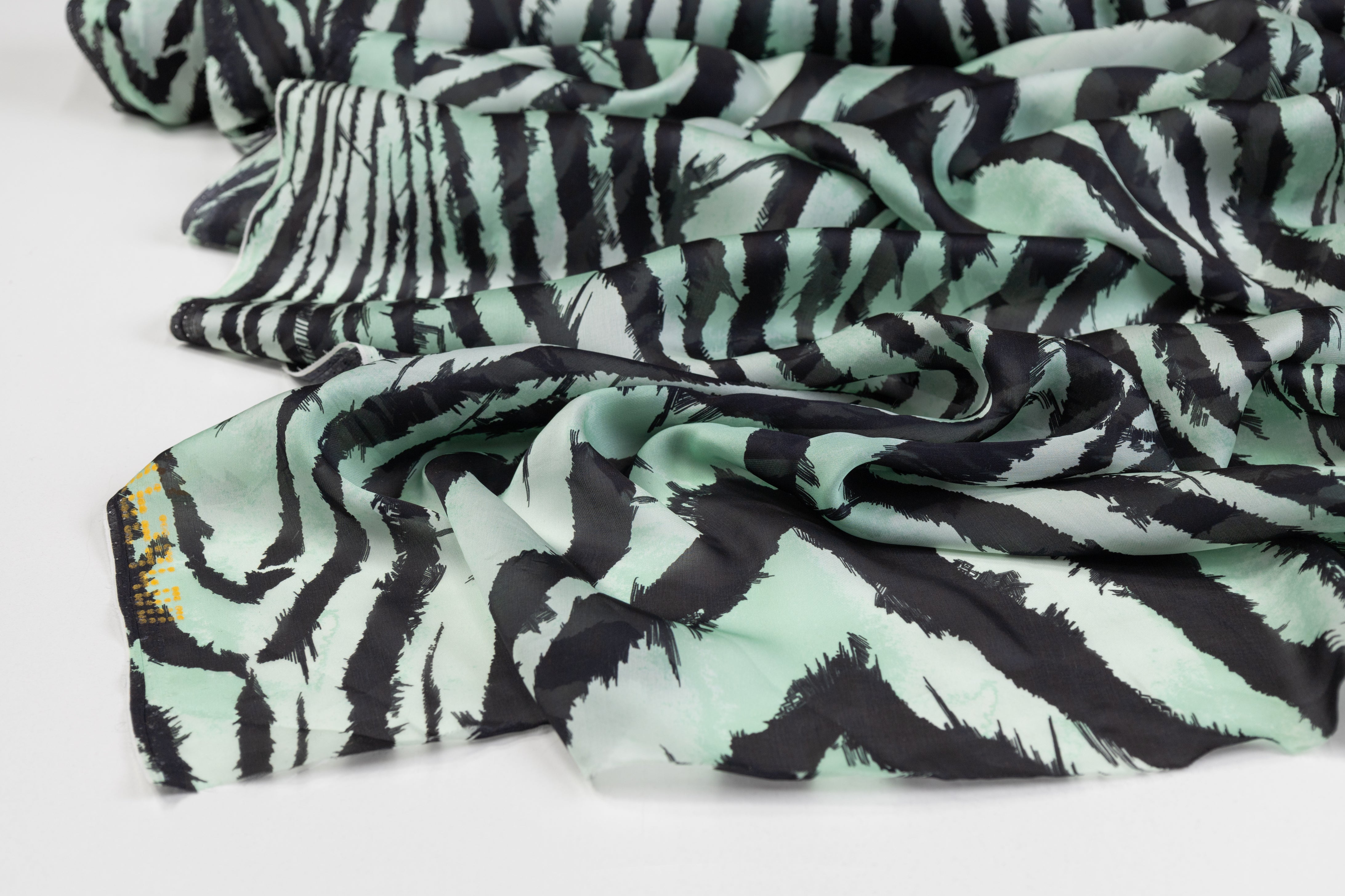 Roberto Cavalli - Italian Silk Chiffon - Green / Black