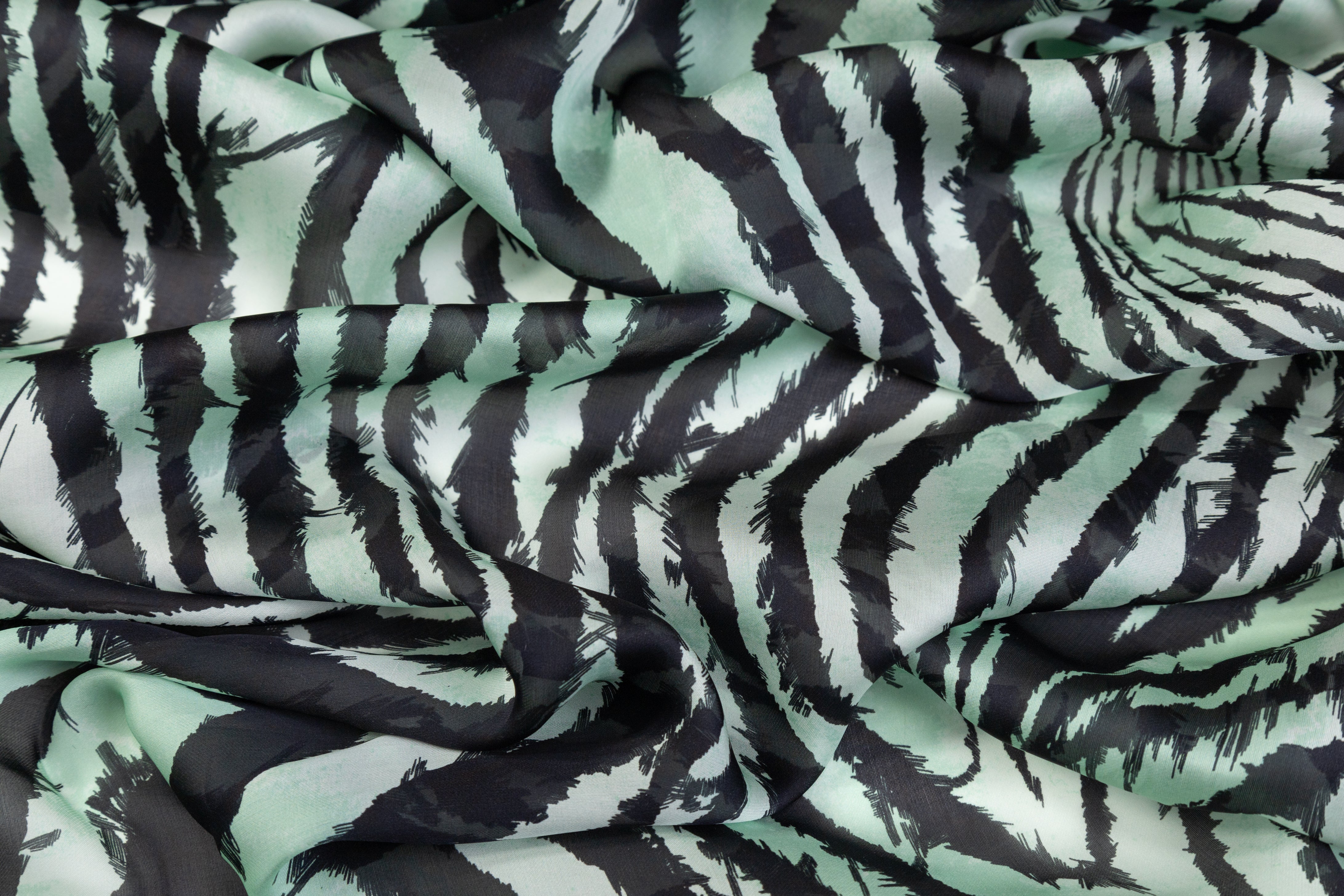 Roberto Cavalli - Italian Silk Chiffon - Green / Black