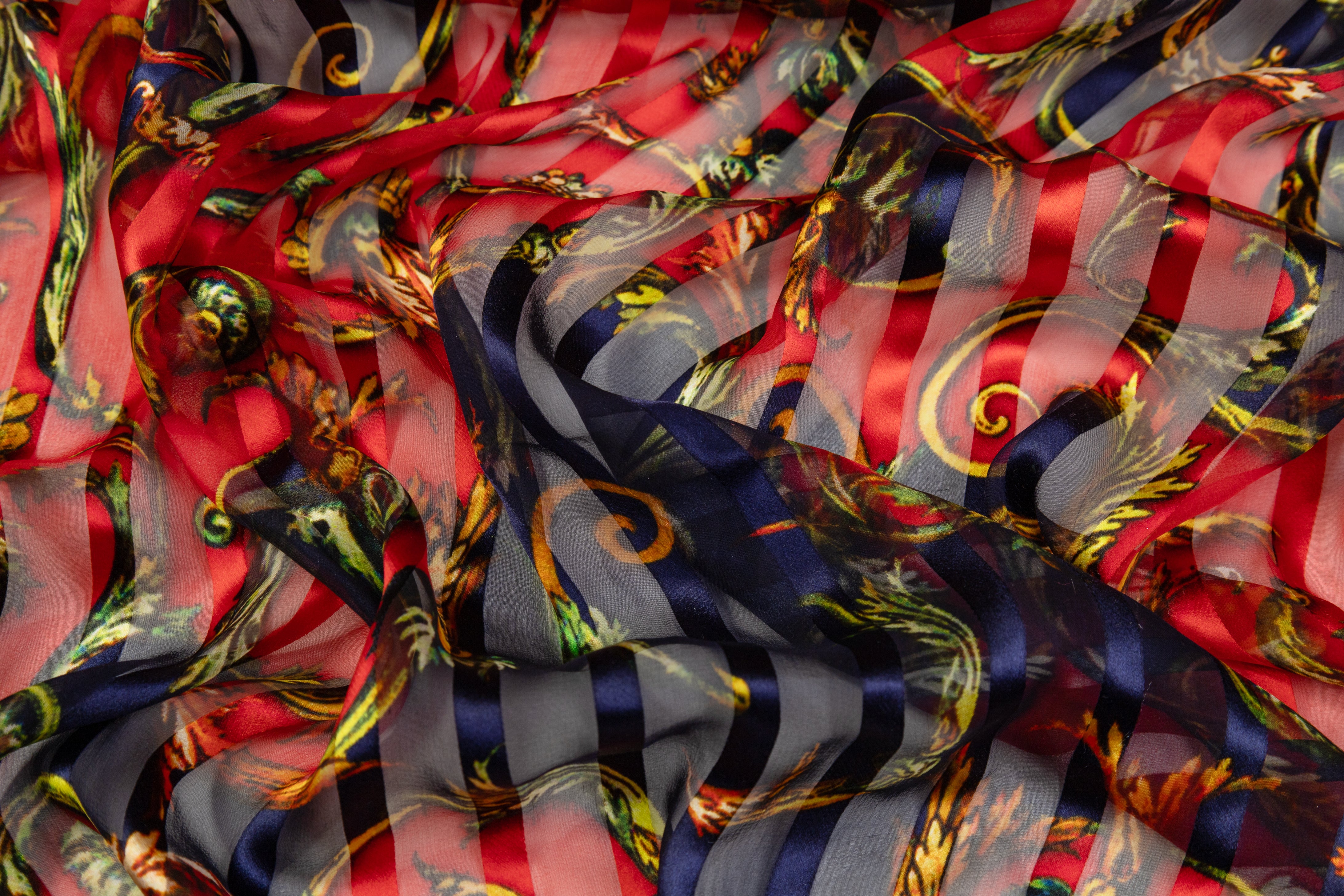 Italian Silk Chiffon Burnout - Multicolor