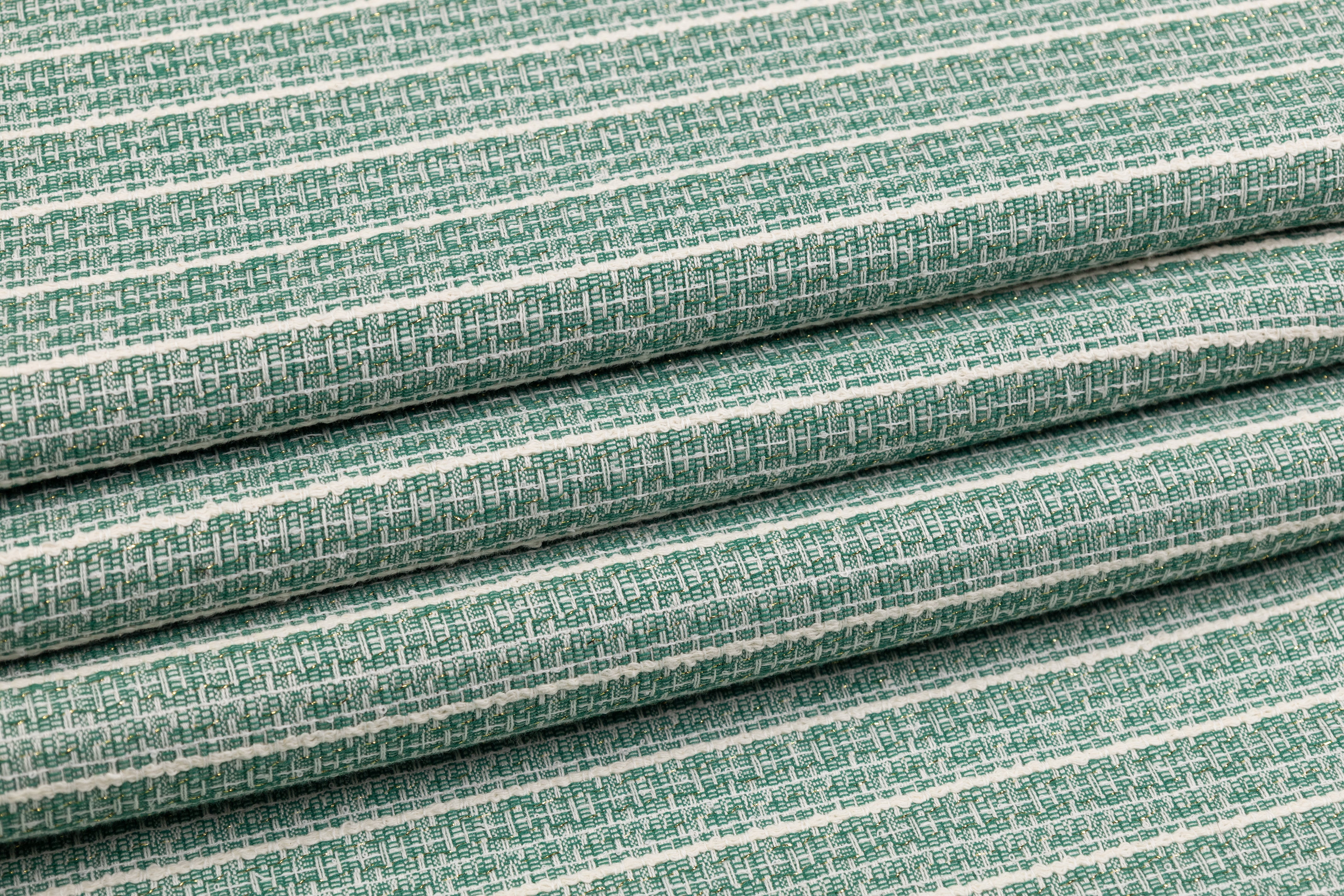 Italian Cotton Viscose Tweed - Green / White