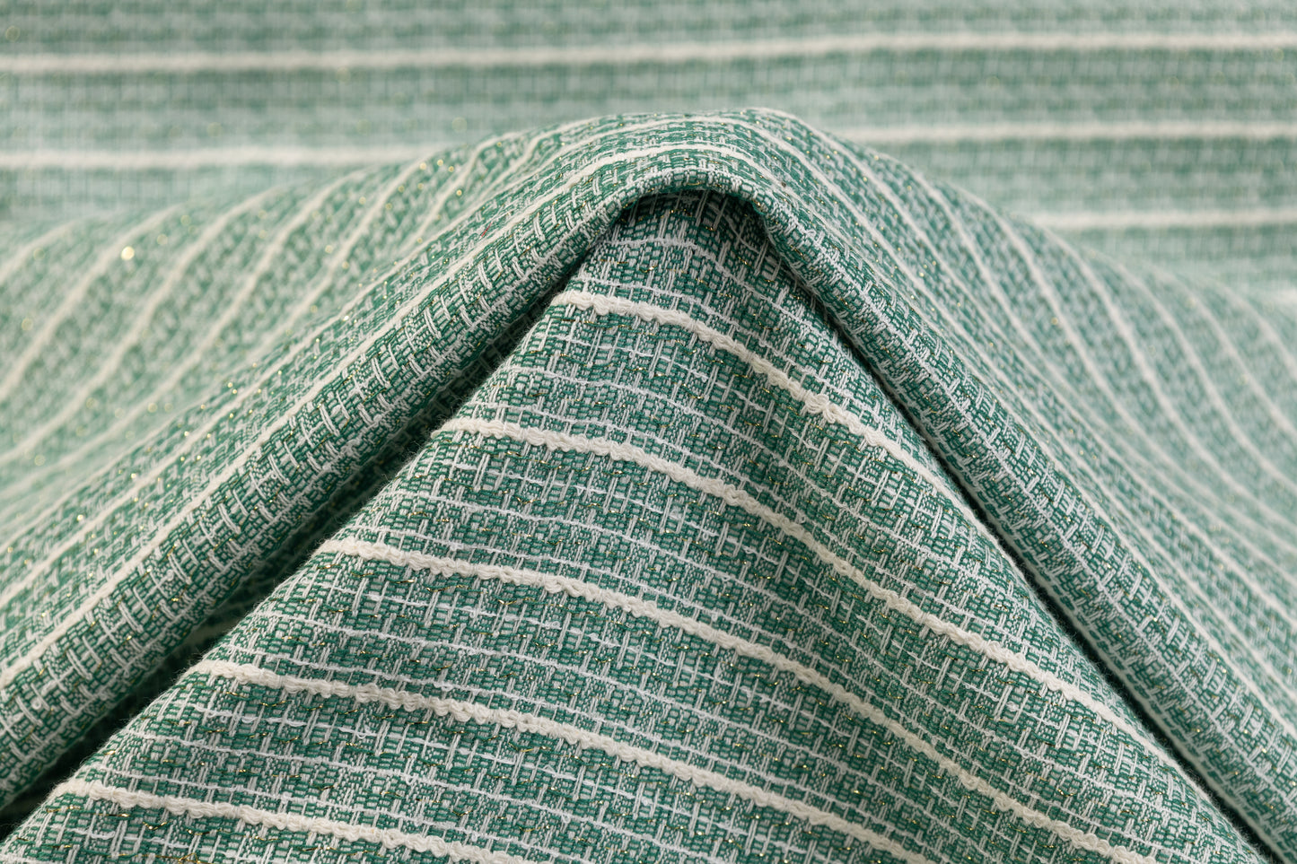 Italian Cotton Viscose Tweed - Green / White