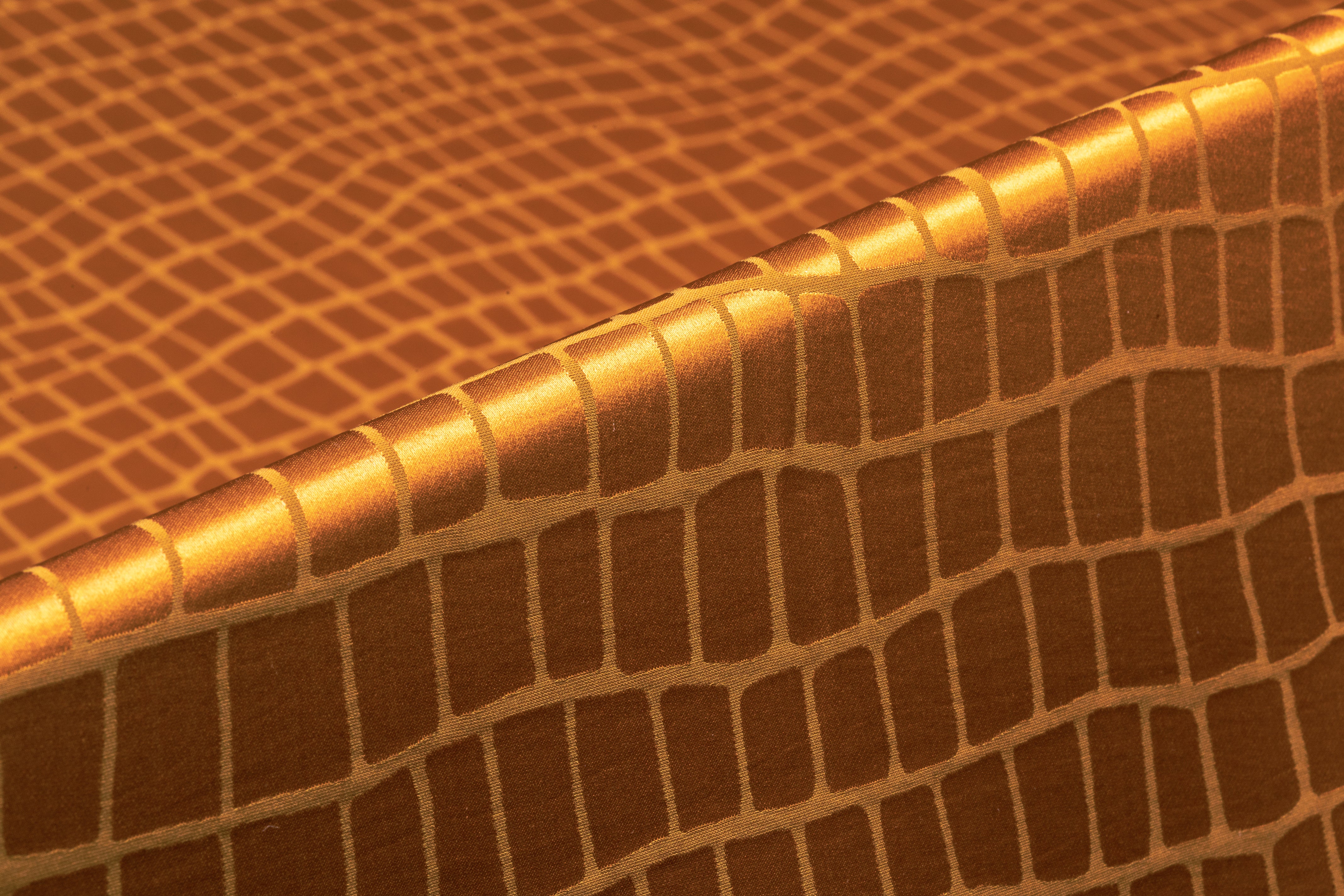 Crocodile Italian Silk Viscose Satin Jacquard - Copper