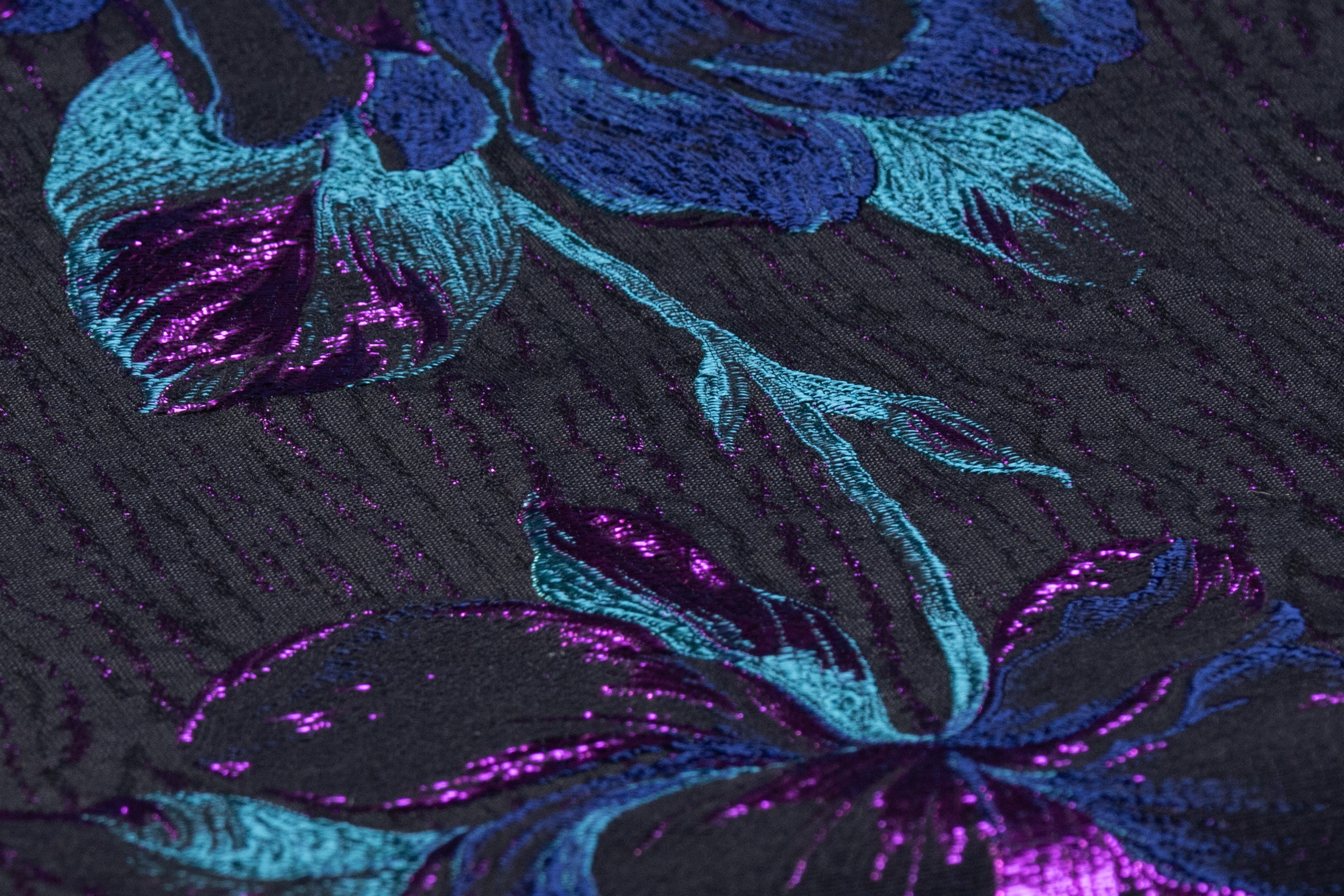 Floral Italian Brocade - Purple / Teal / Blue