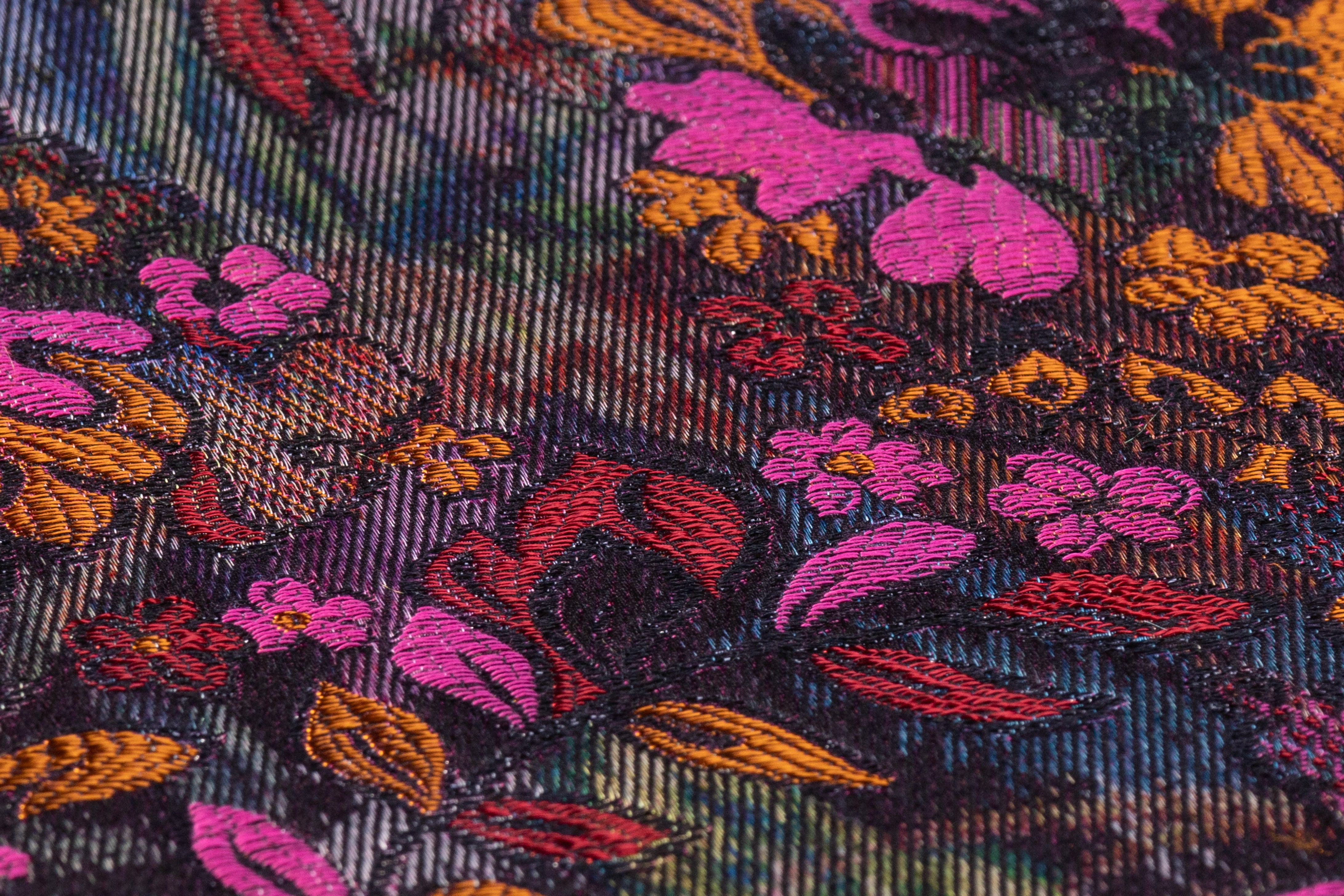 Floral Metallic Italian Chiné Brocade - Fuchsia