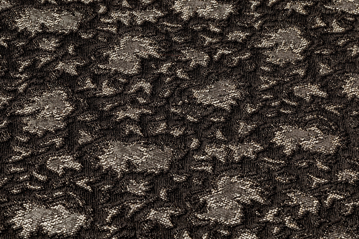 Abstract Italian Brocade - Black / Platinum