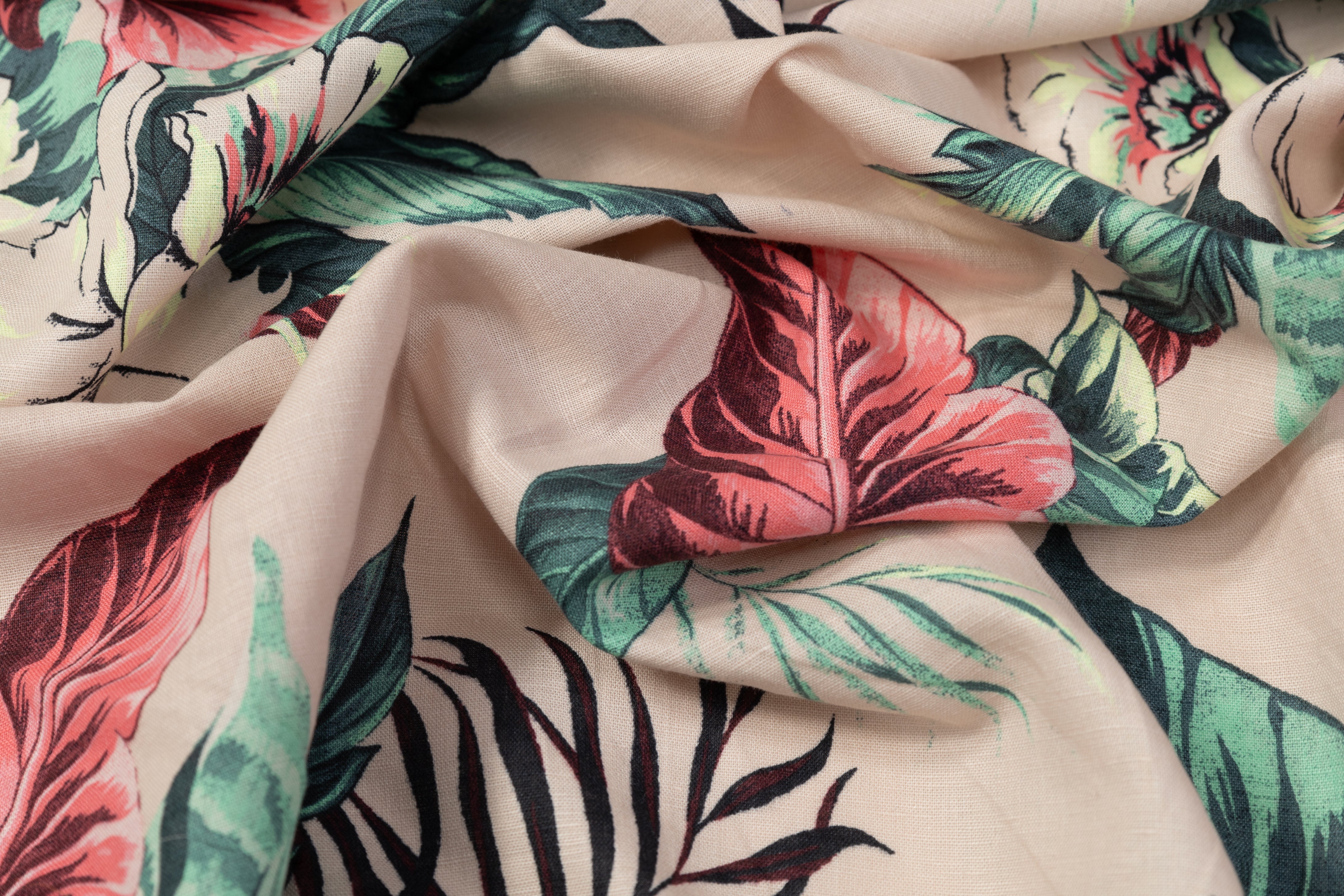 Floral Printed Italian Linen - Multicolor