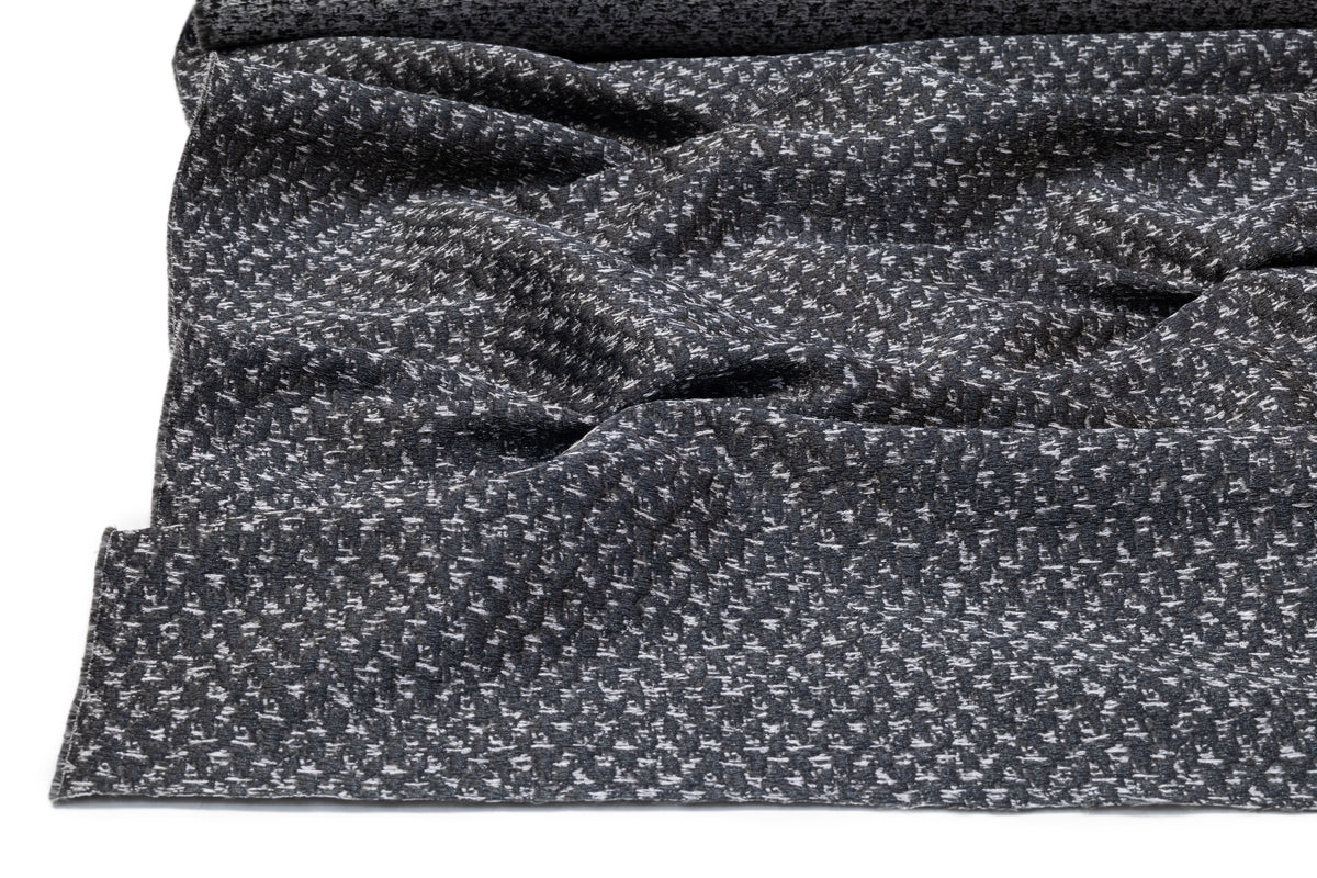 Textured Italian Brocade - Charcoal Gray