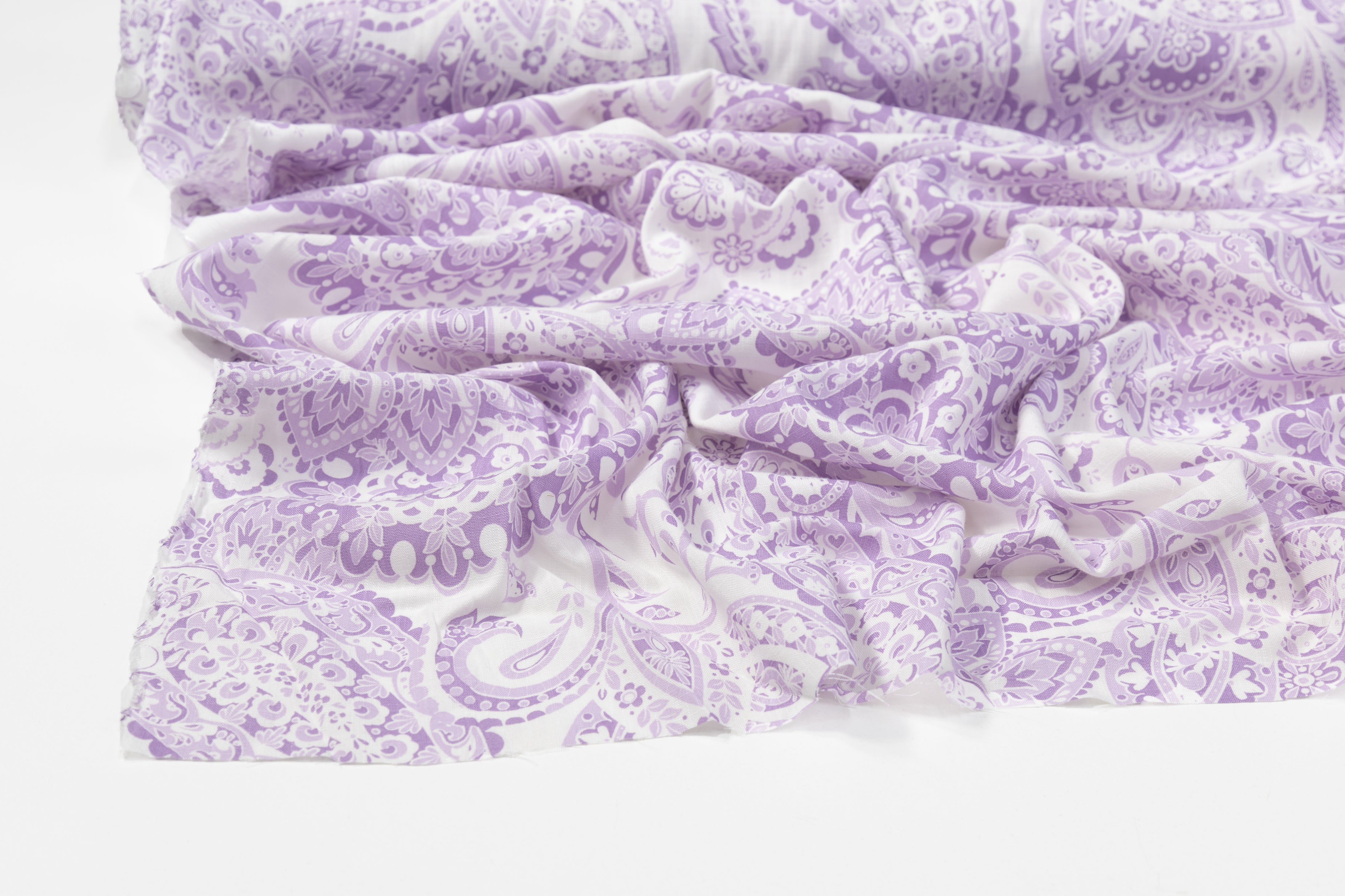 Paisley Printed Italian Linen - Lavender
