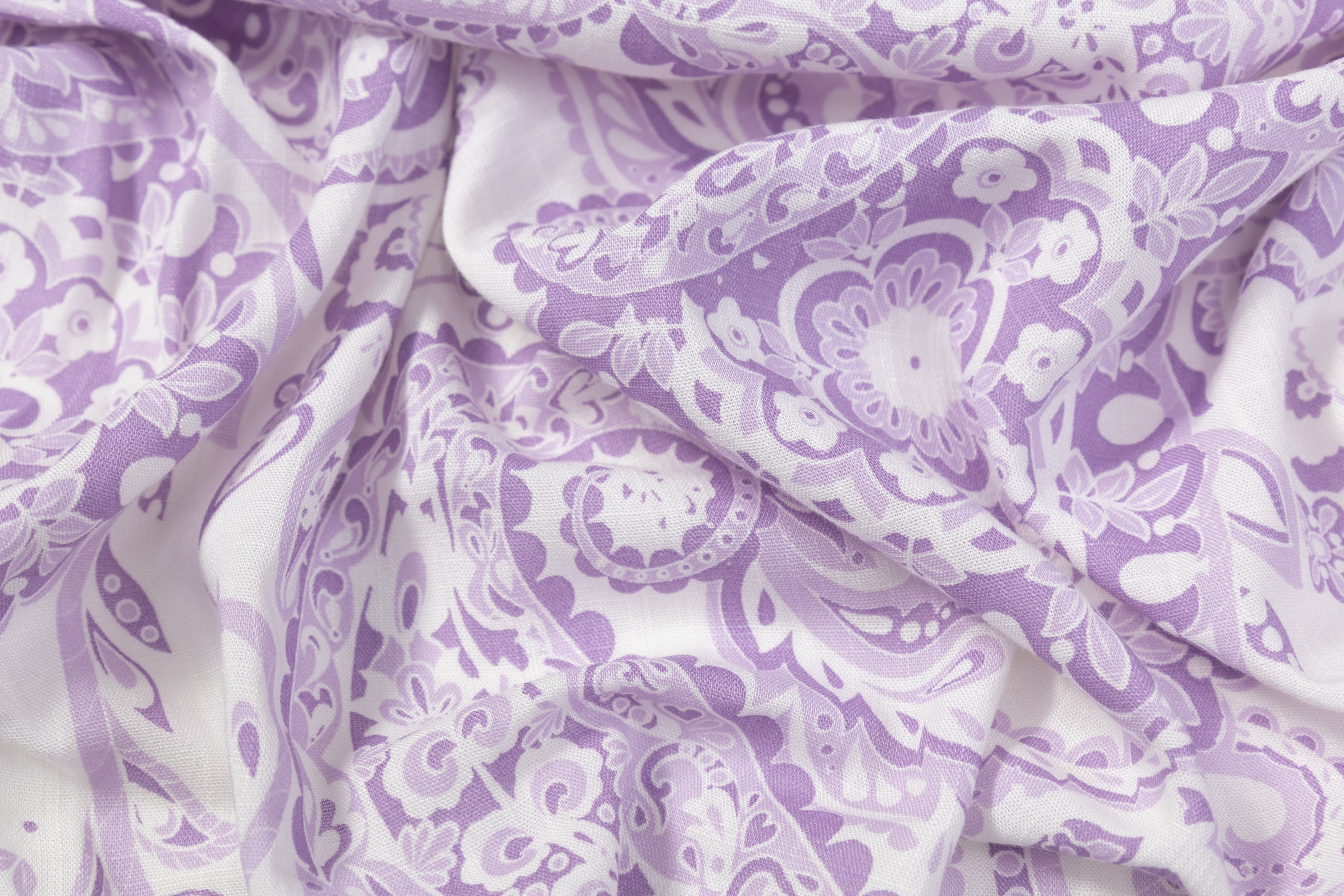 Paisley Printed Italian Linen - Lavender