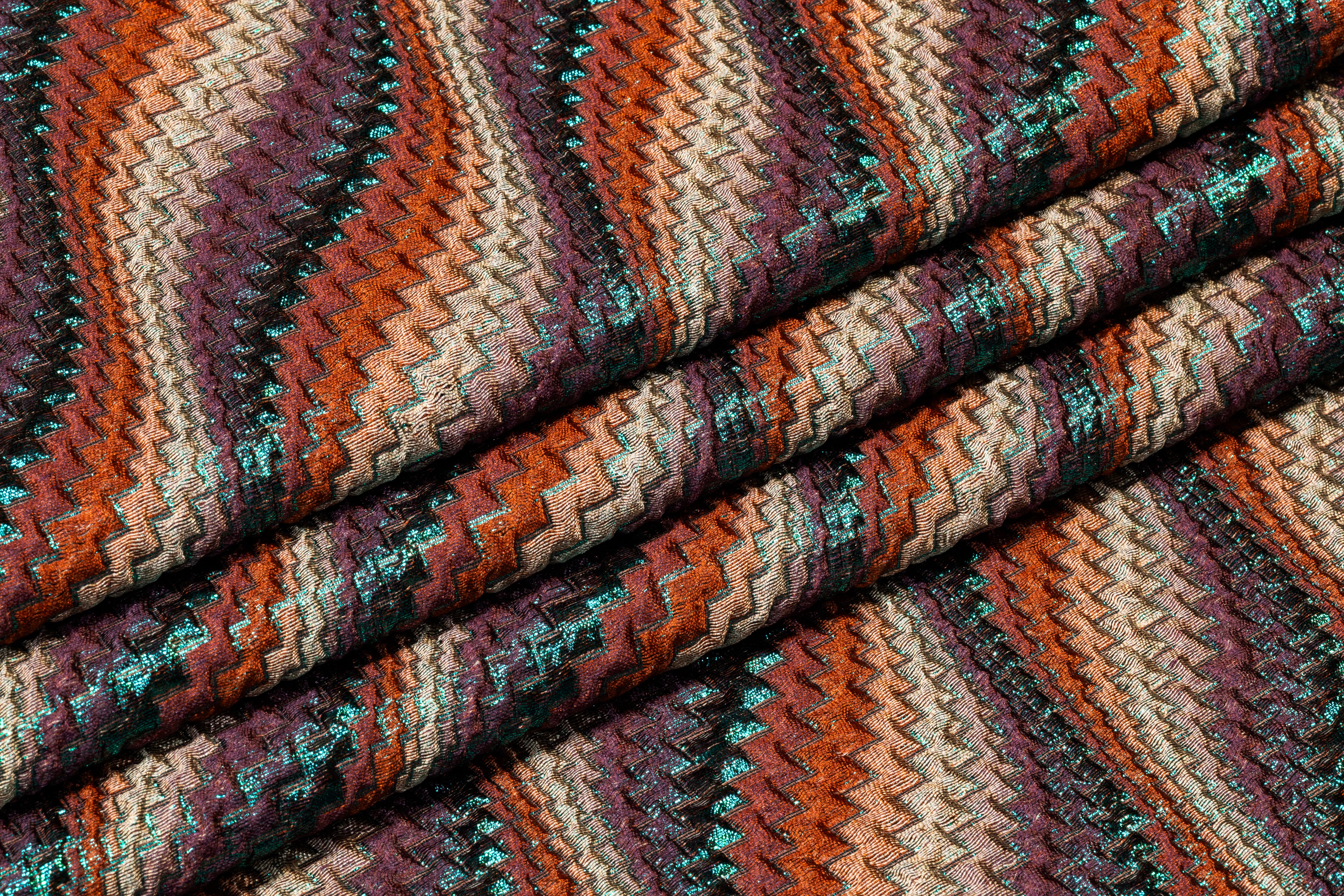 Abstract Metallic Italian Cloqué Brocade - Multicolor