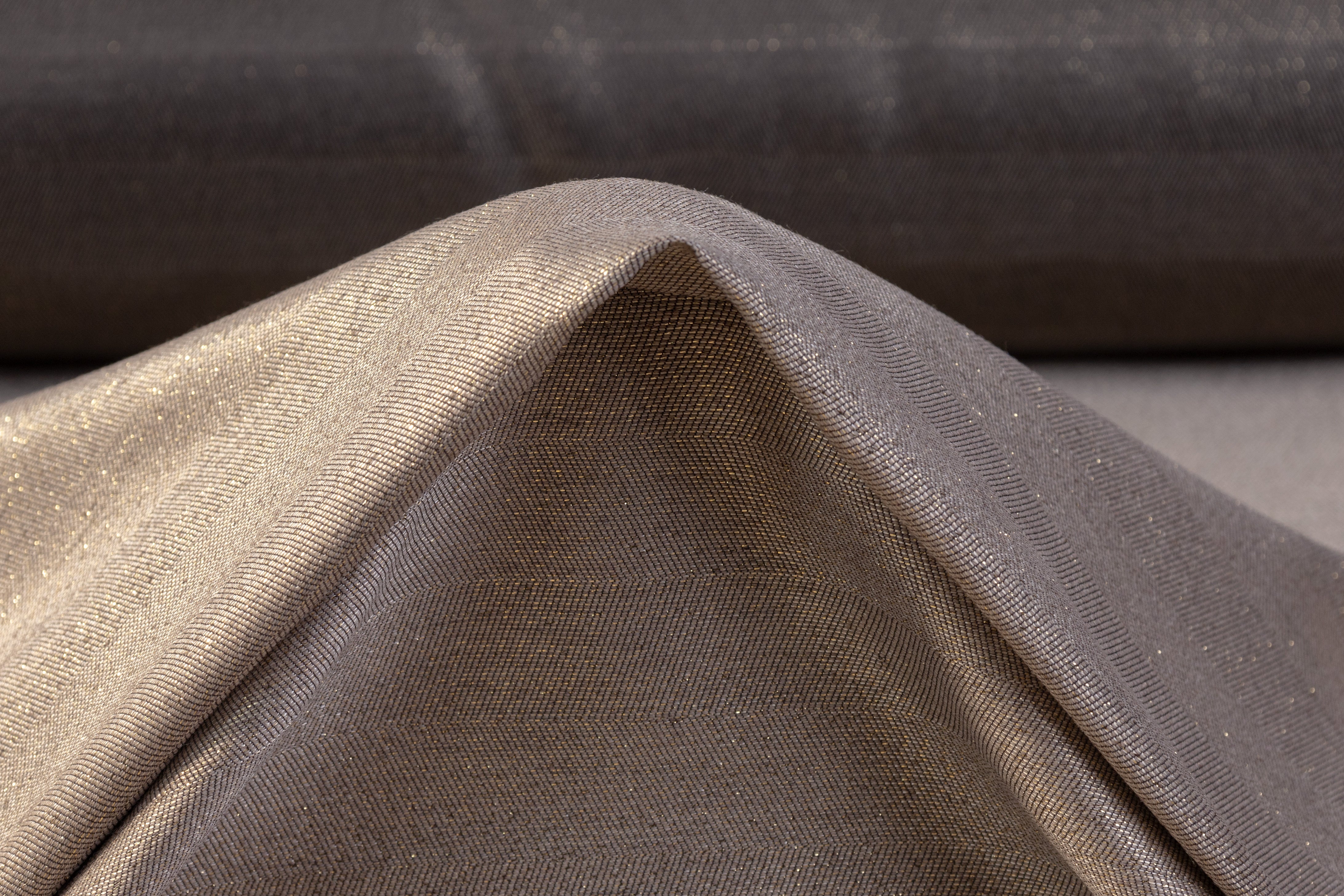 Italian Silk Wool Lamé - Champagne Gold