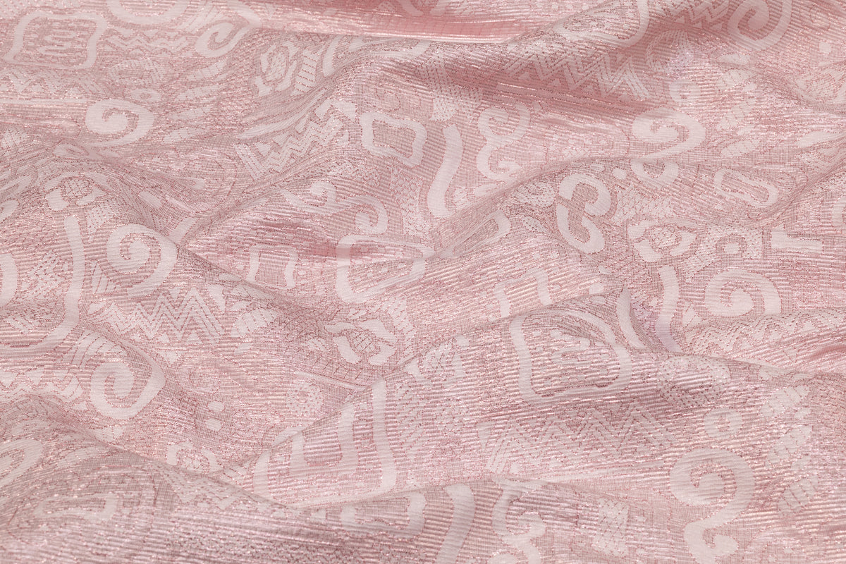 Abstract Metallic Italian Brocade - Pink