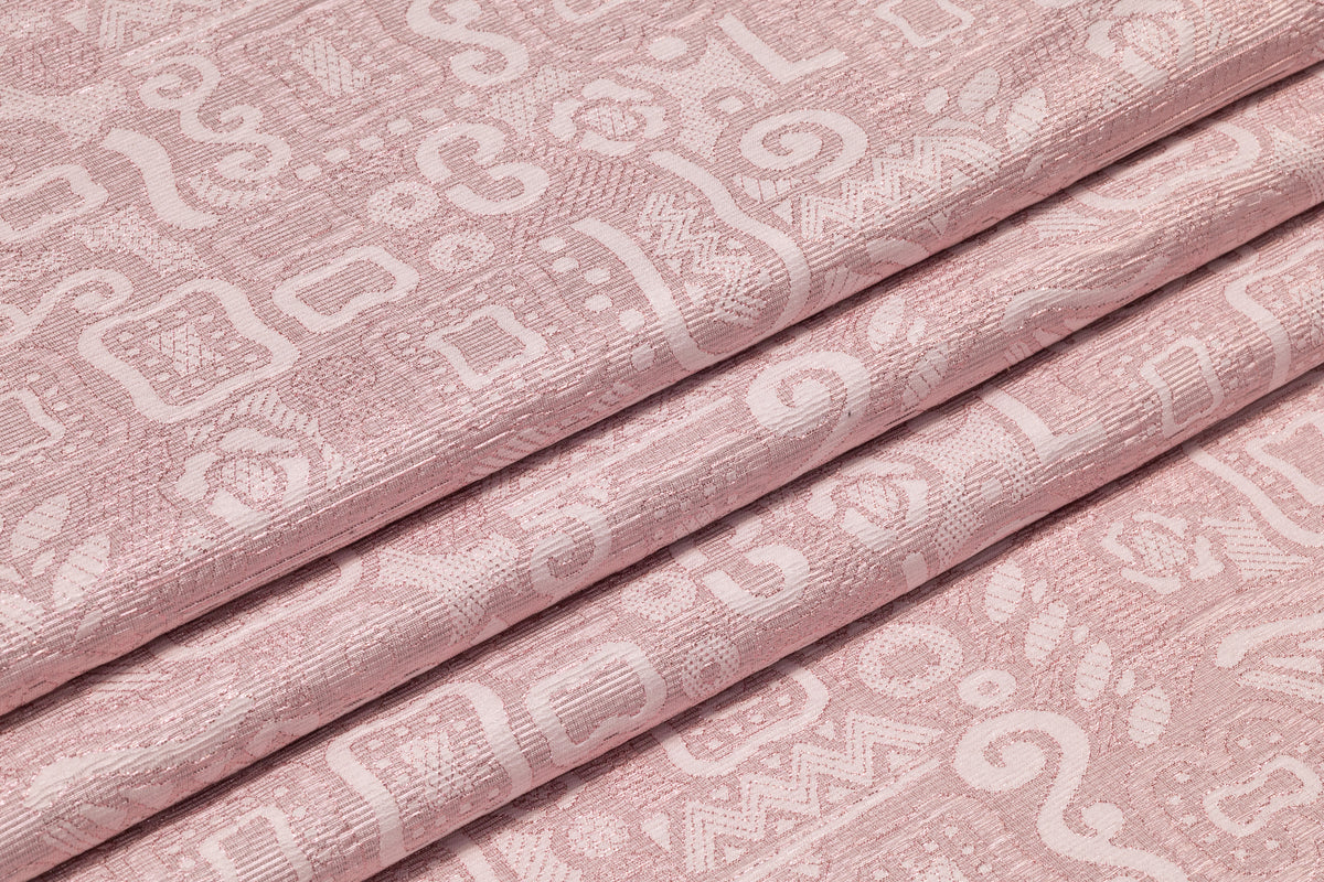 Abstract Metallic Italian Brocade - Pink