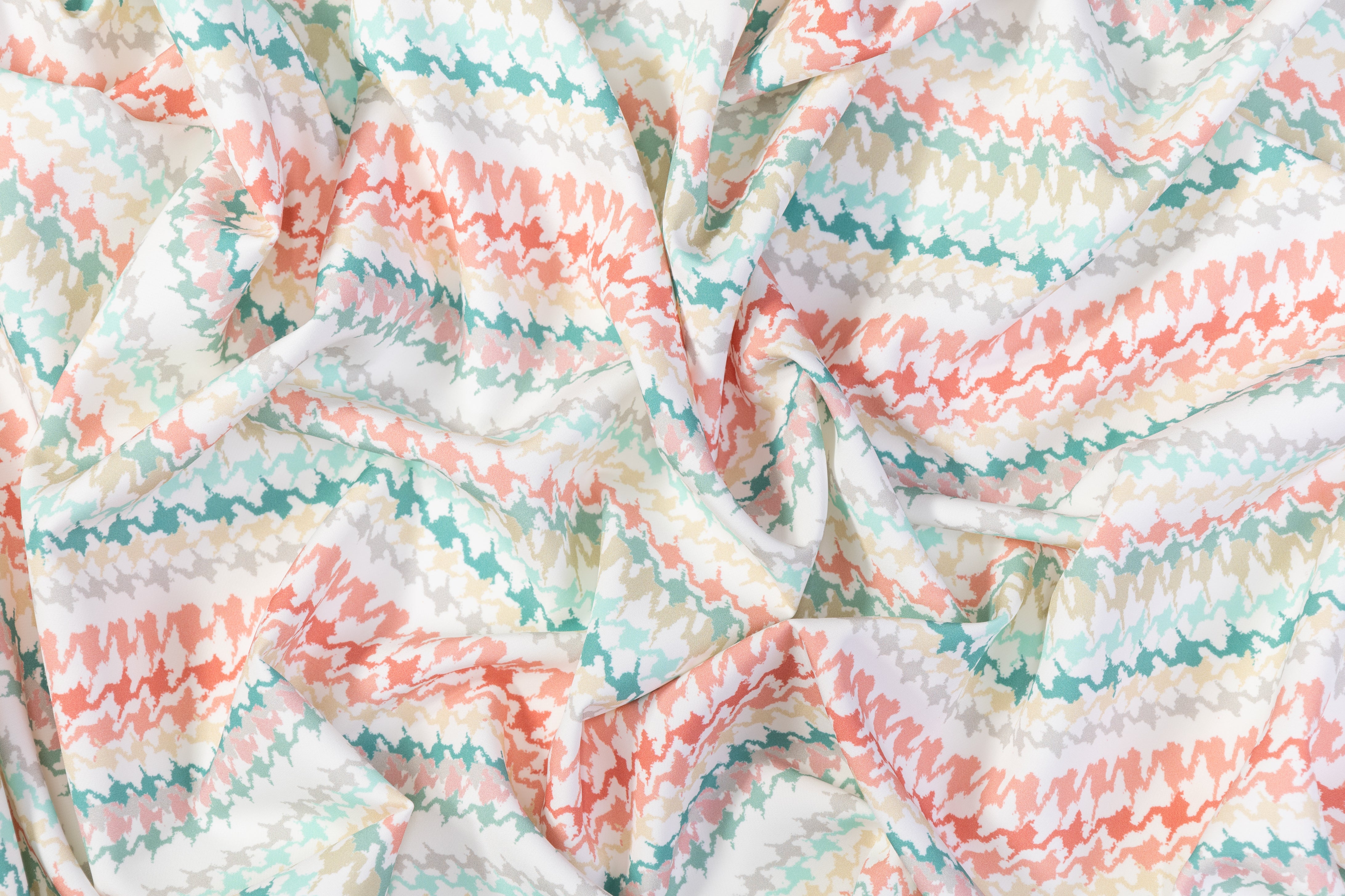 Italian Houndstooth Printed Polyester - Multicolor