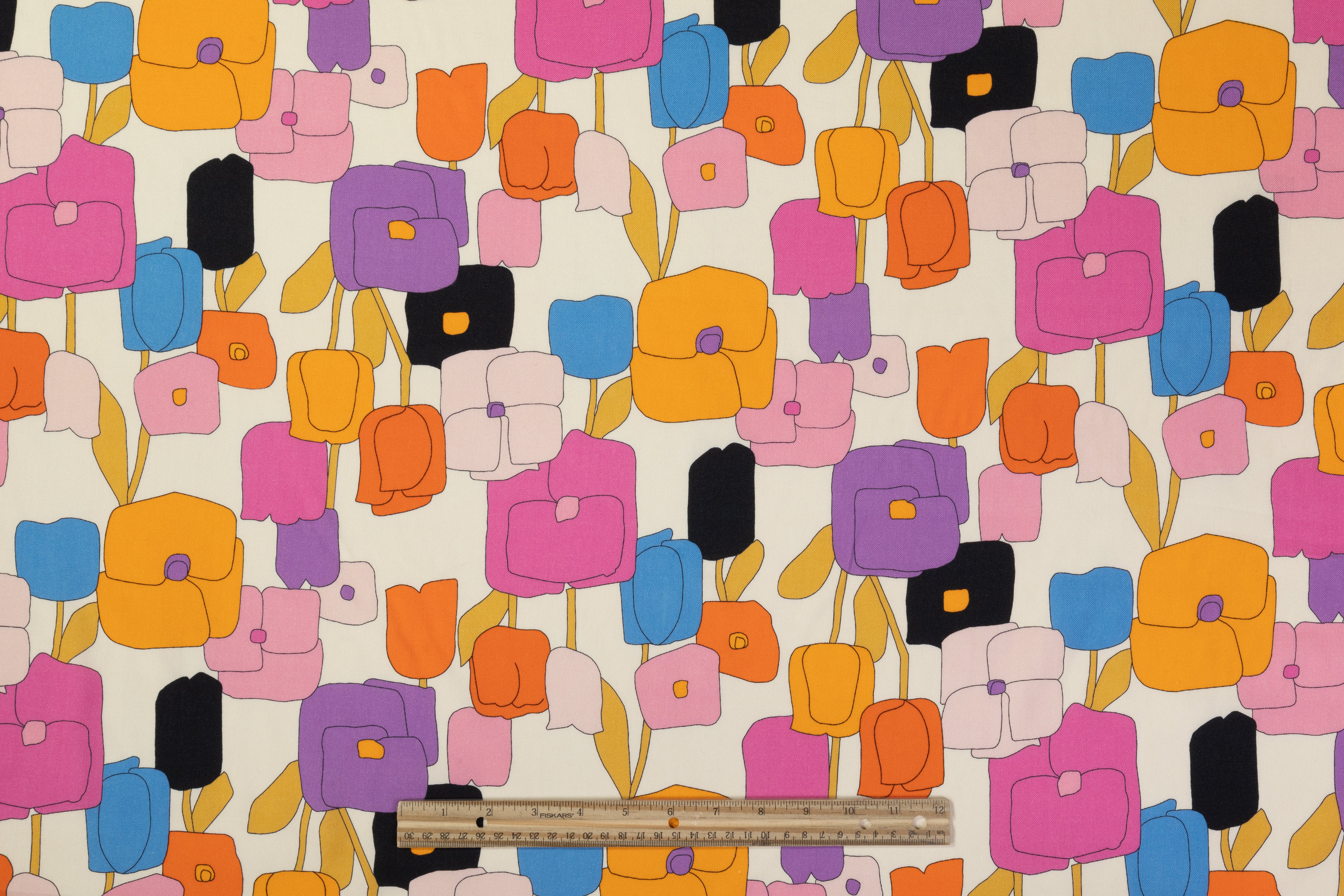 Printed Italian Silk and Wool Twill - Multicolor