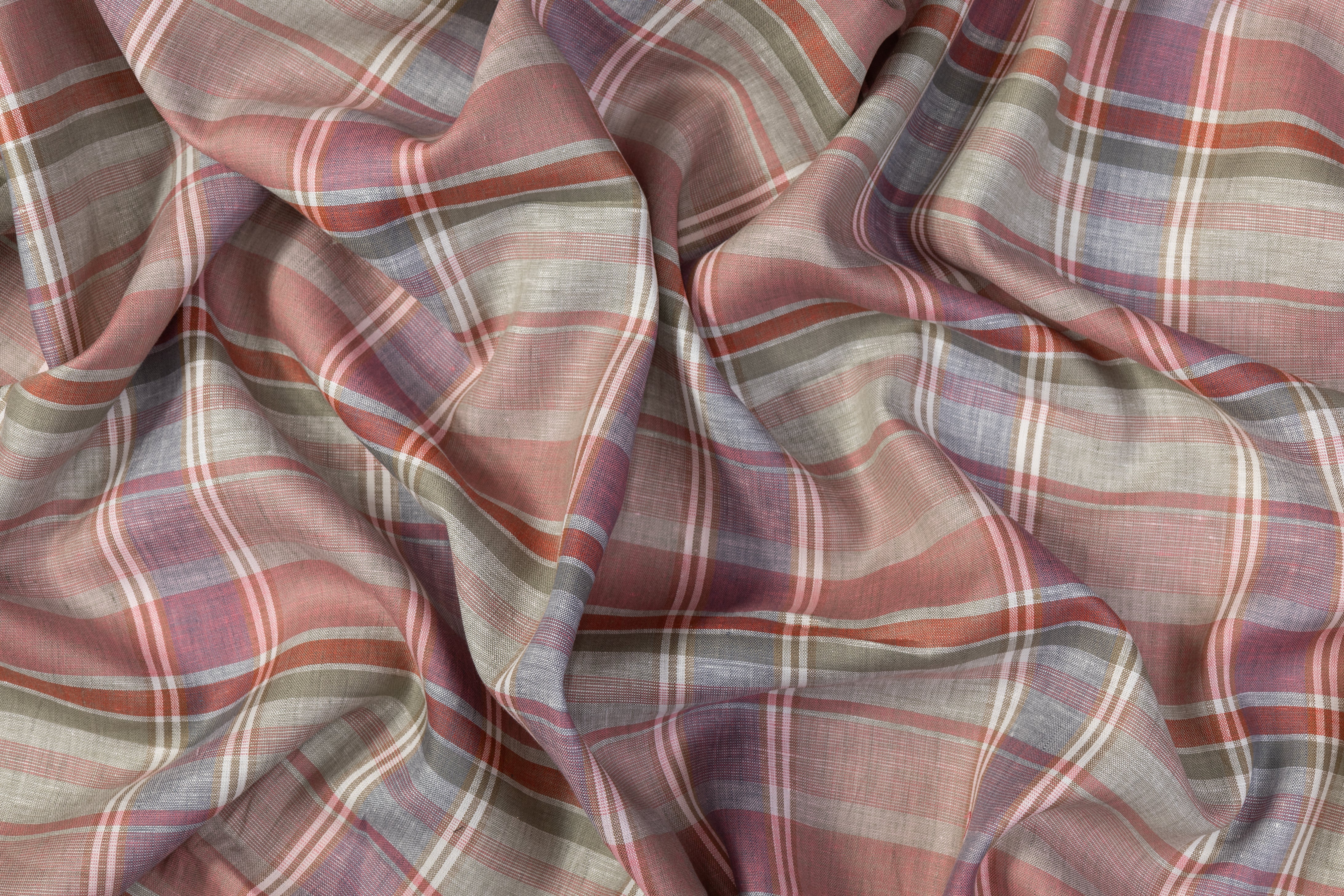 Plaid Italian Linen - Pink
