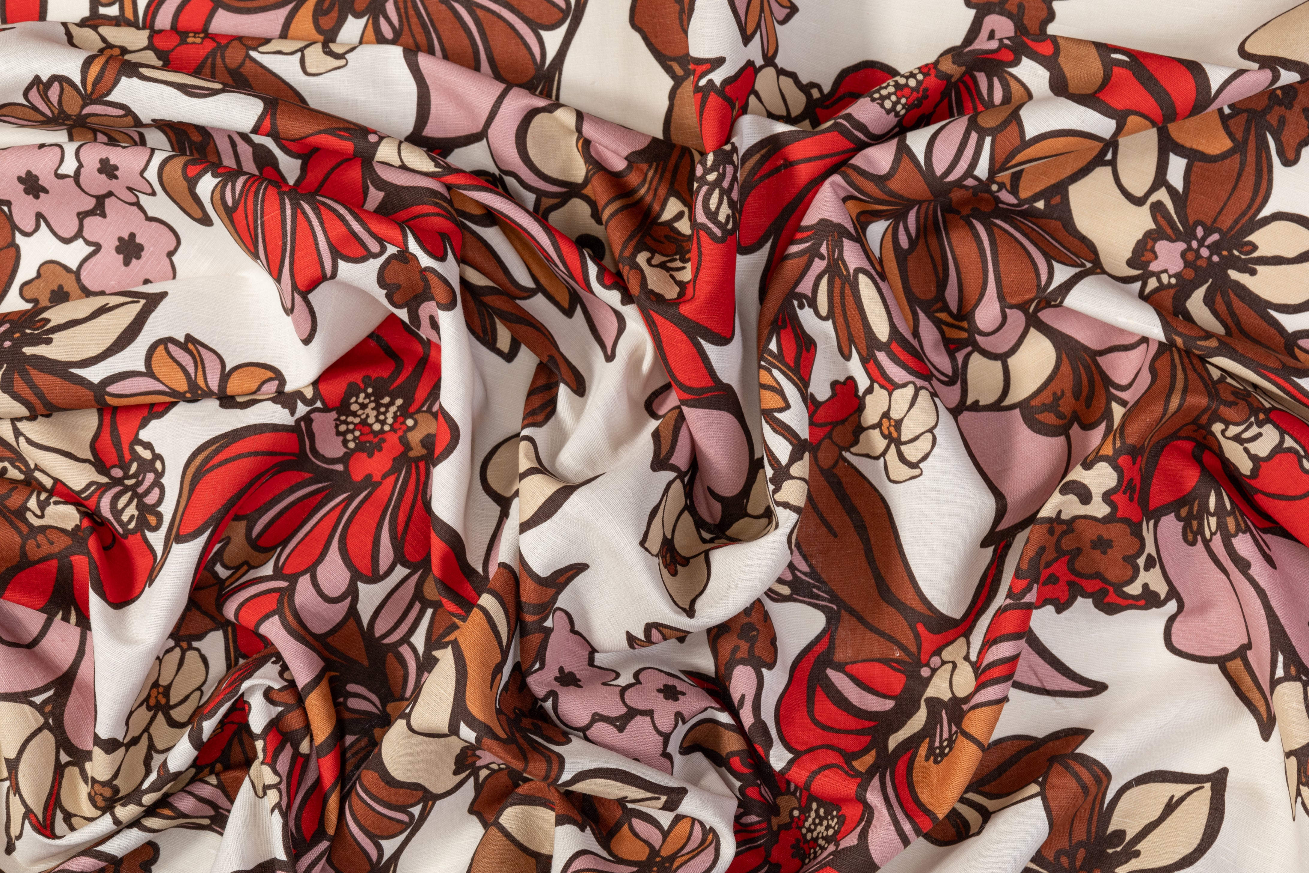 Floral Printed Italian Linen - Multicolor