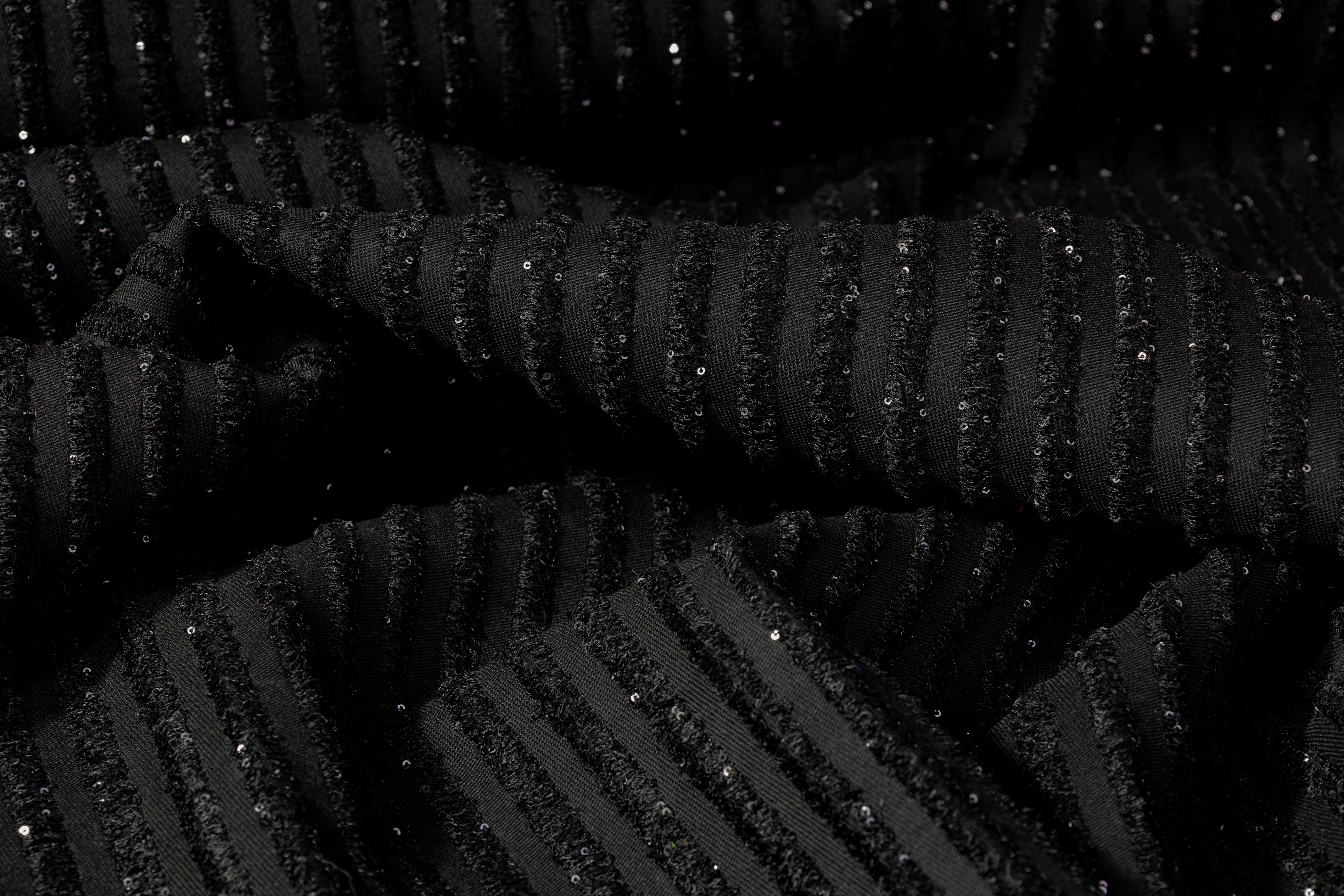 Piacenza - Embroidered Italian Wool - Black