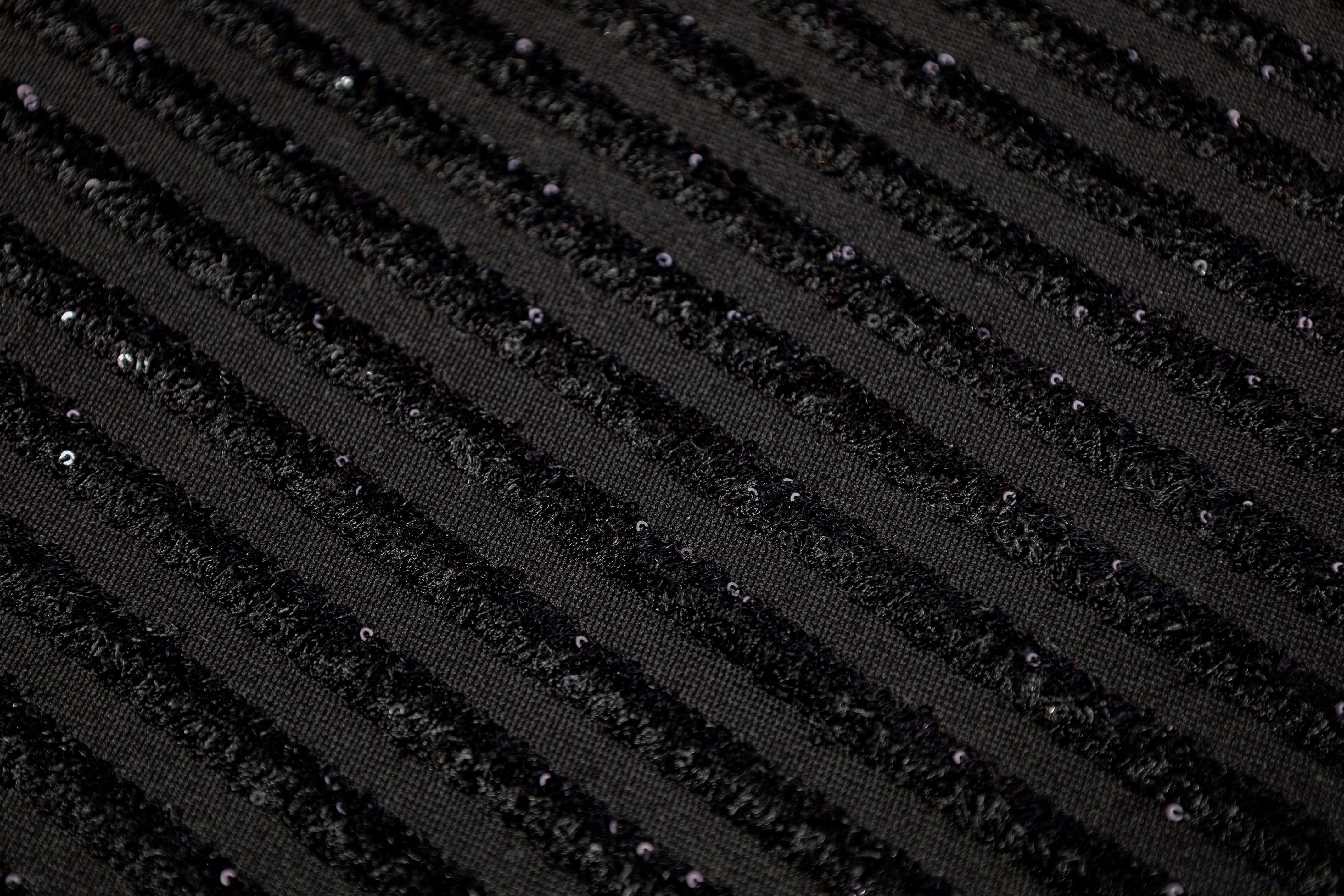 Piacenza - Embroidered Italian Wool - Black