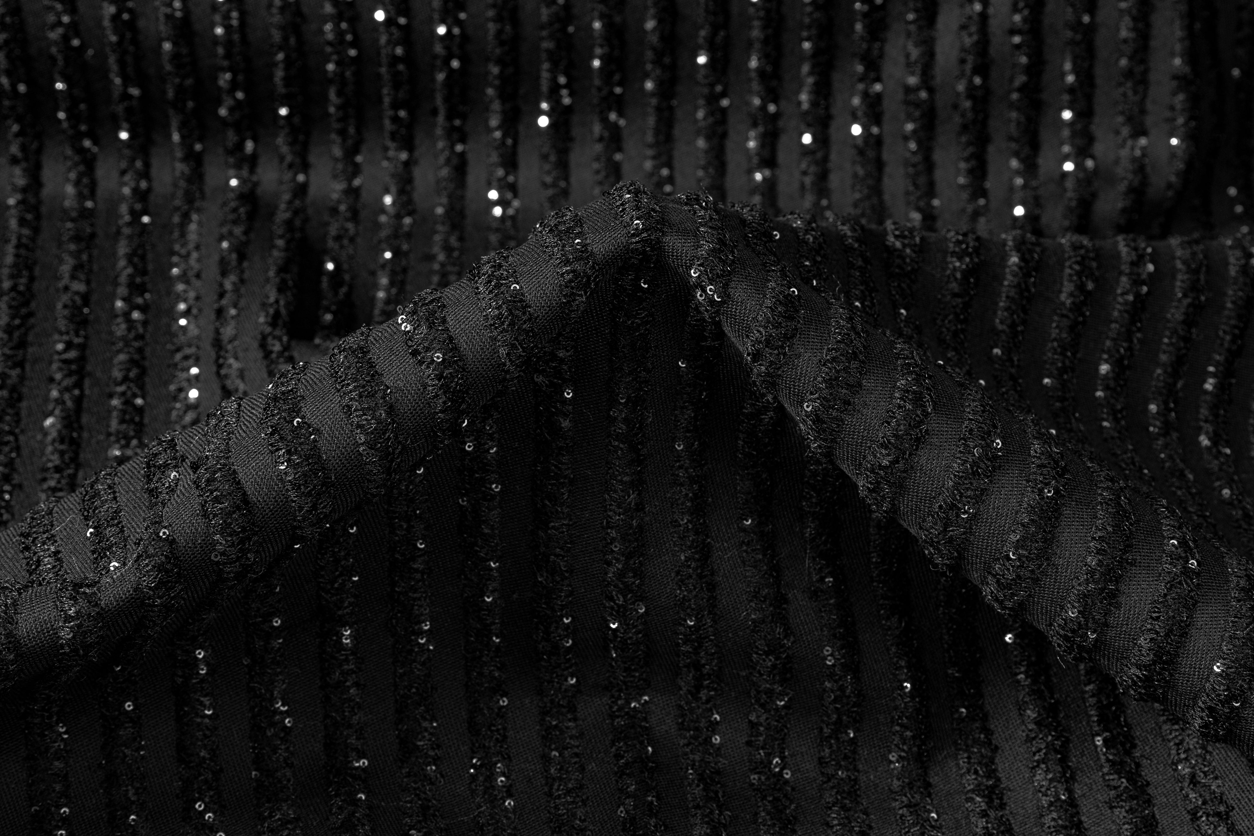 Piacenza - Embroidered Italian Wool - Black