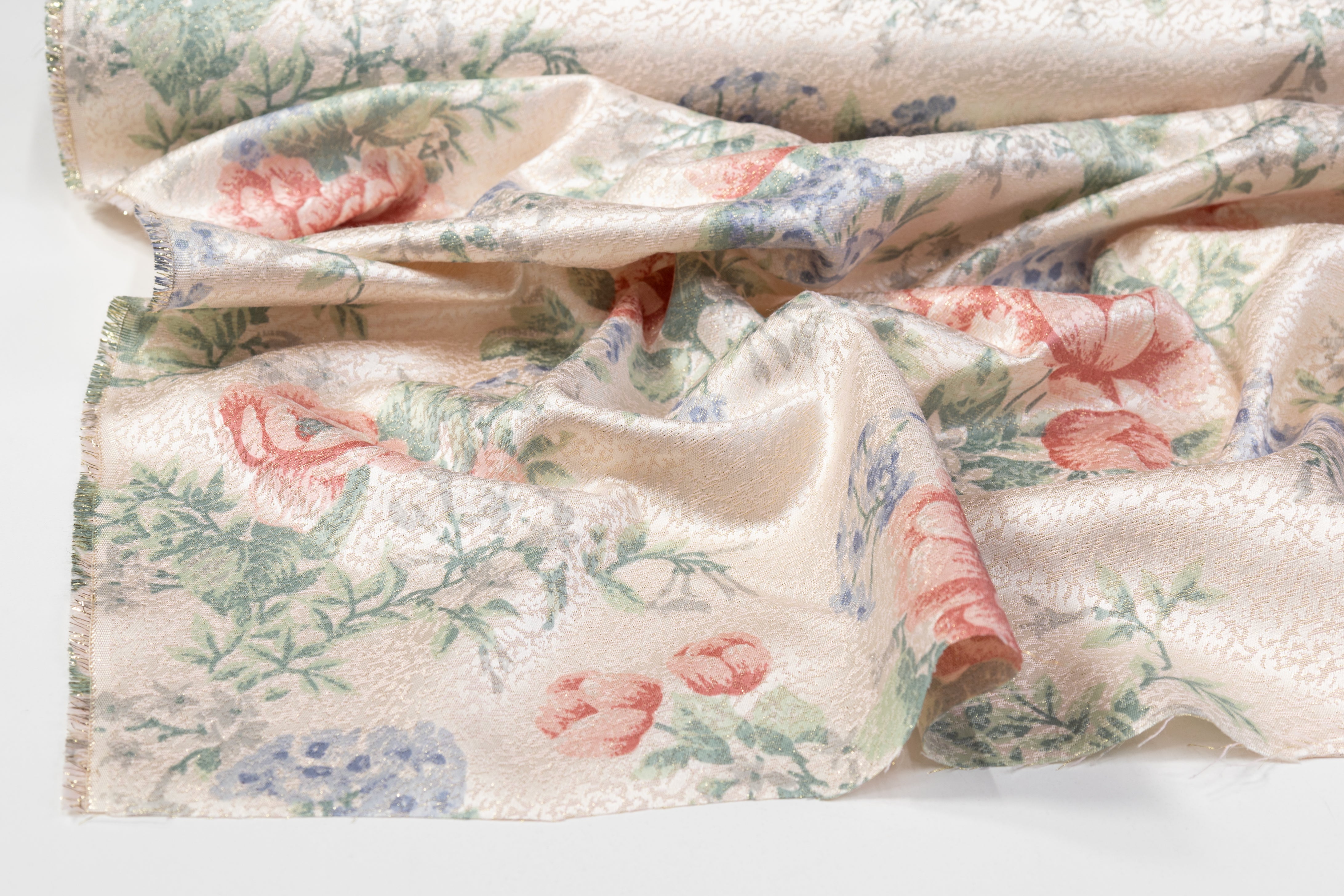 Floral Printed Italian Brocade - Multicolor
