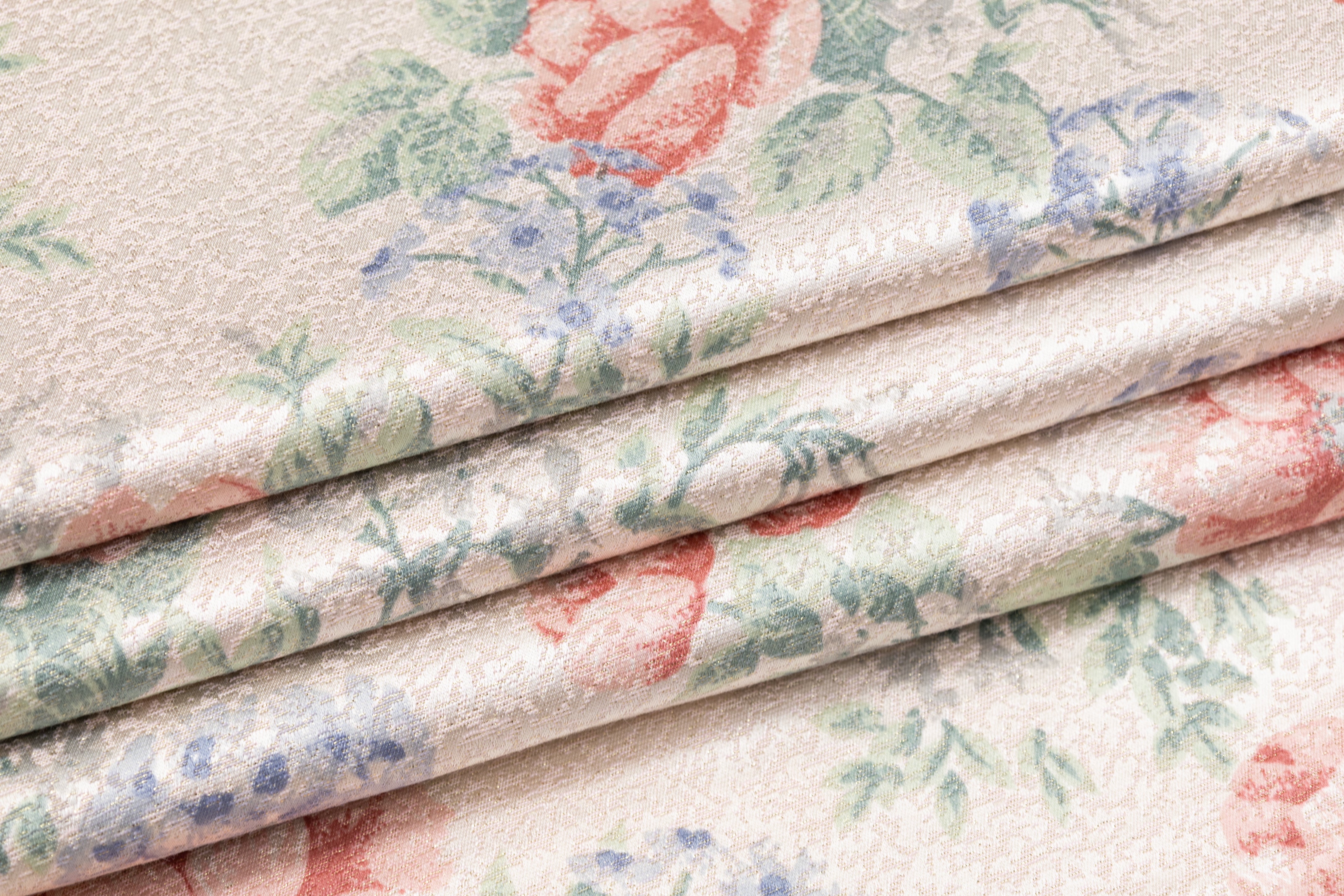 Floral Printed Italian Brocade - Multicolor