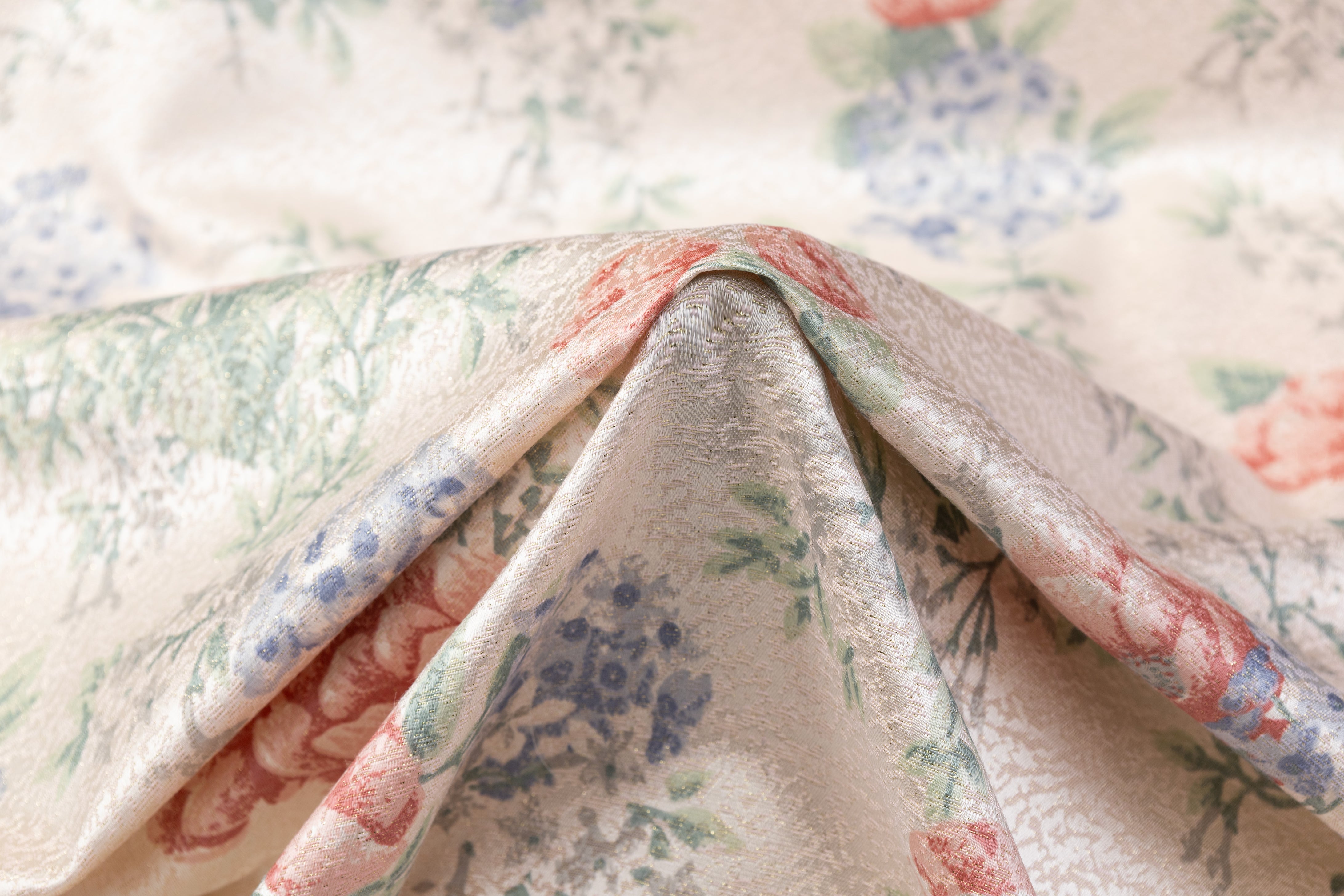 Floral Printed Italian Brocade - Multicolor
