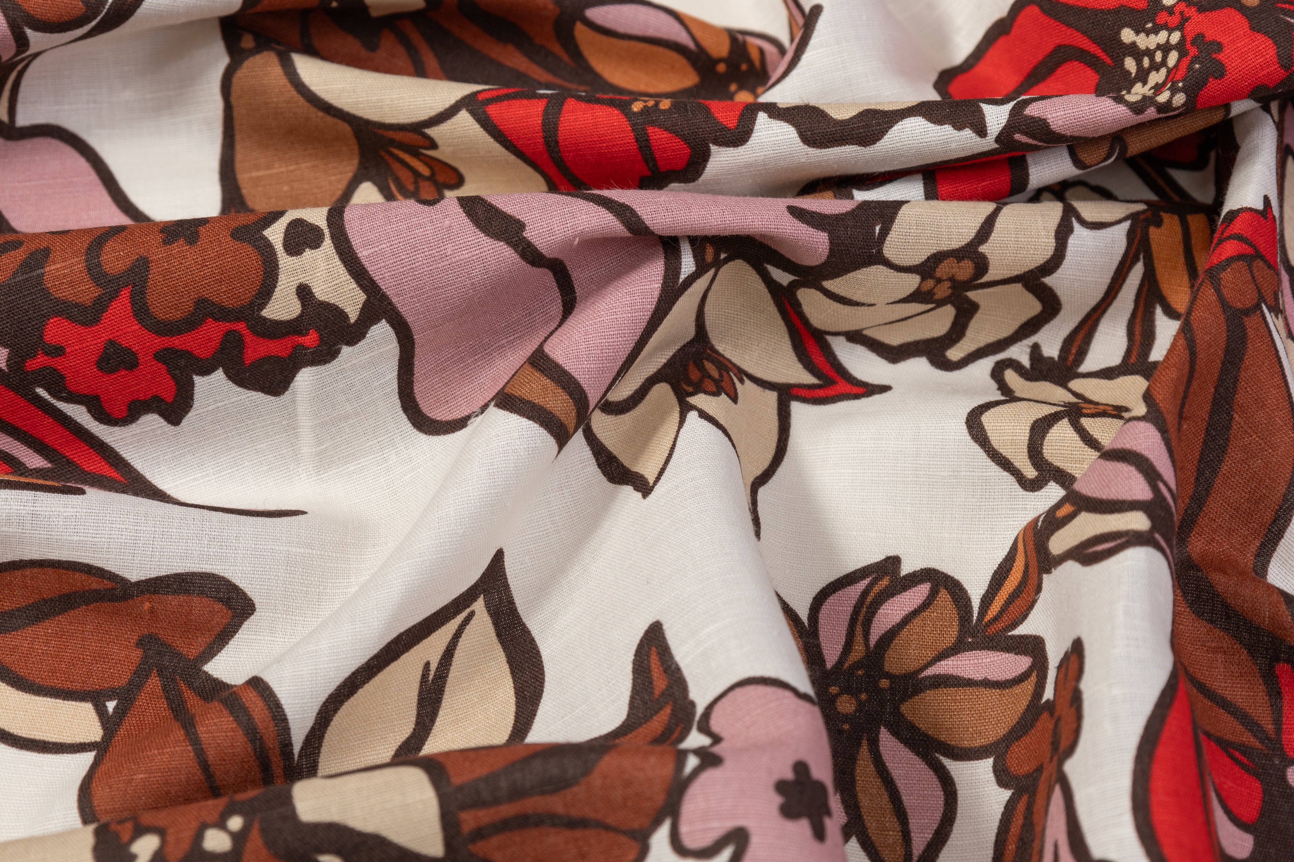 Floral Printed Italian Linen - Multicolor