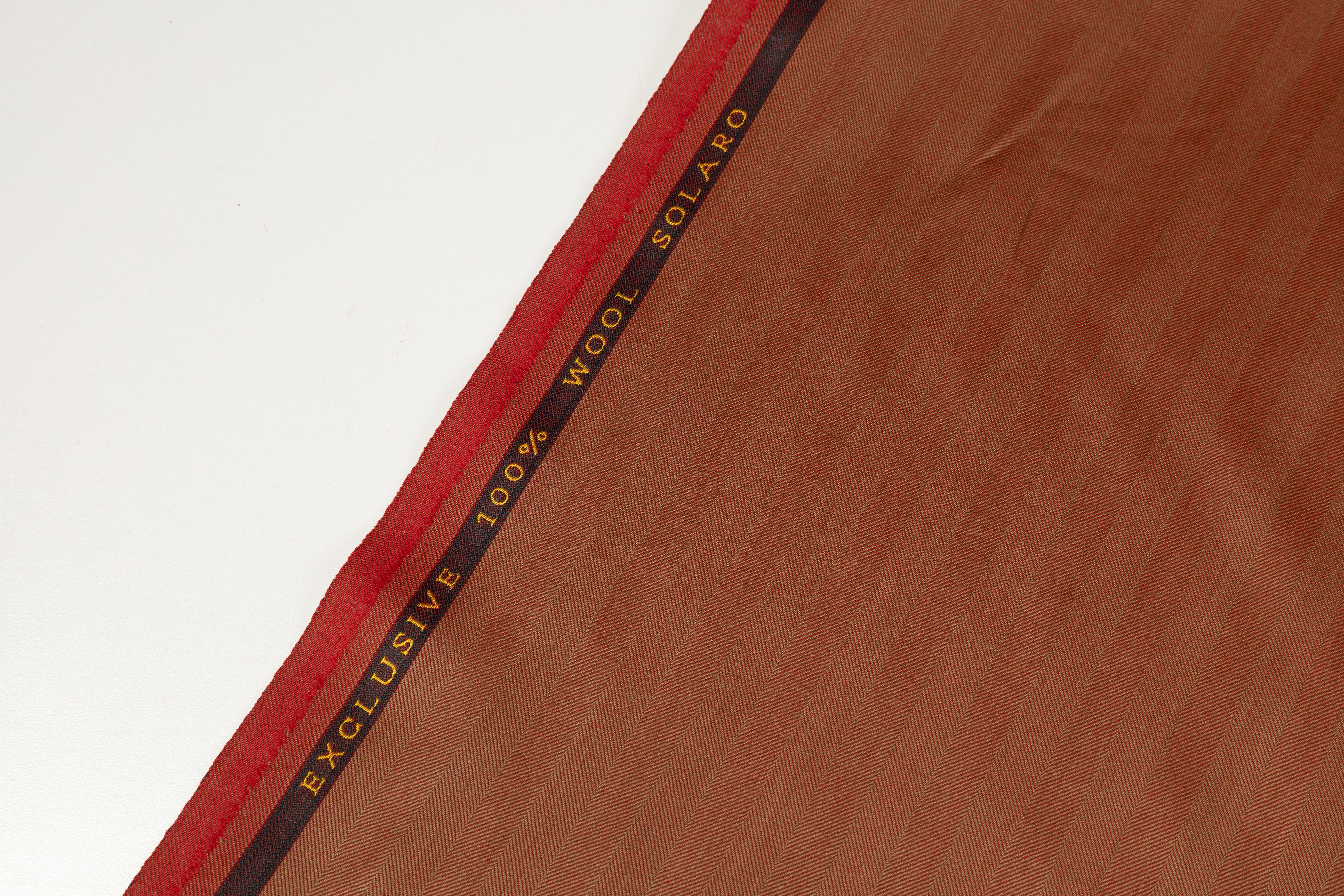 Iridescent Herringbone Italian Wool Suiting - Fire Rust