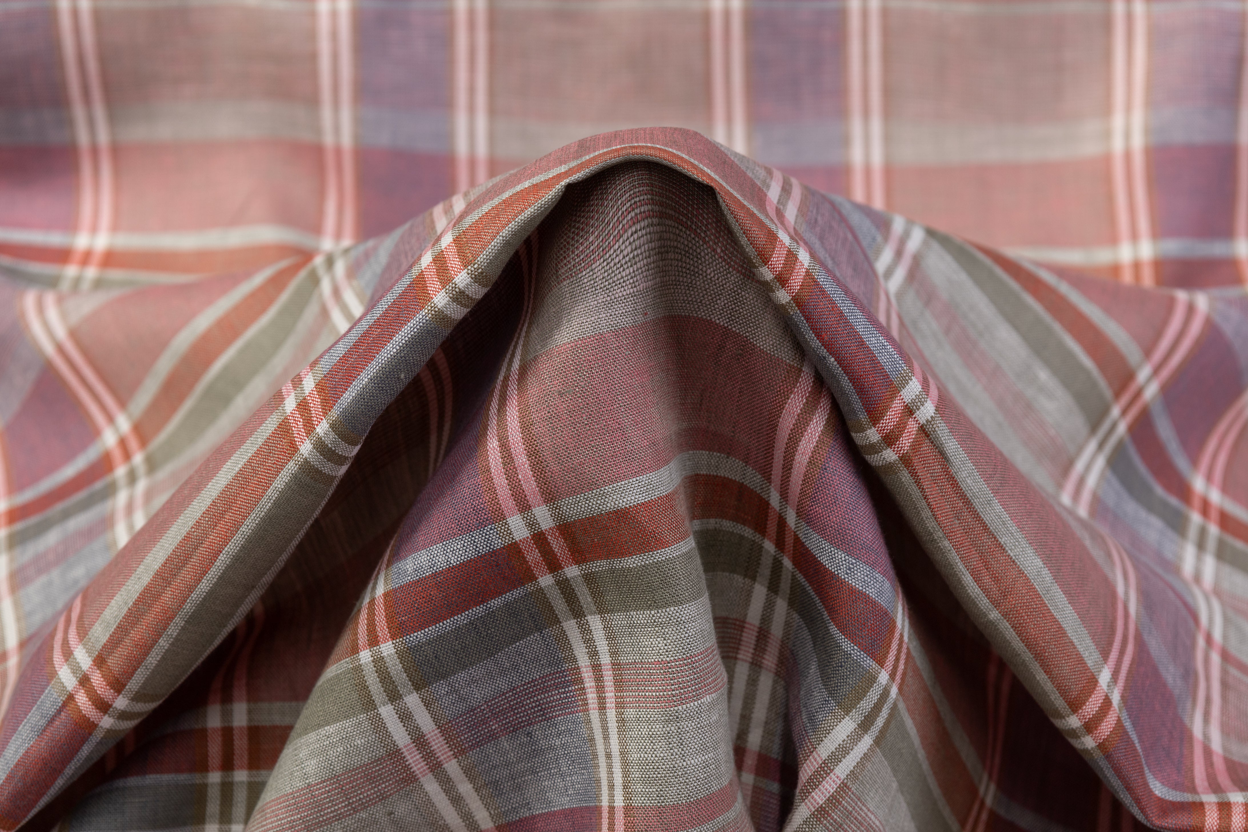 Plaid Italian Linen - Pink