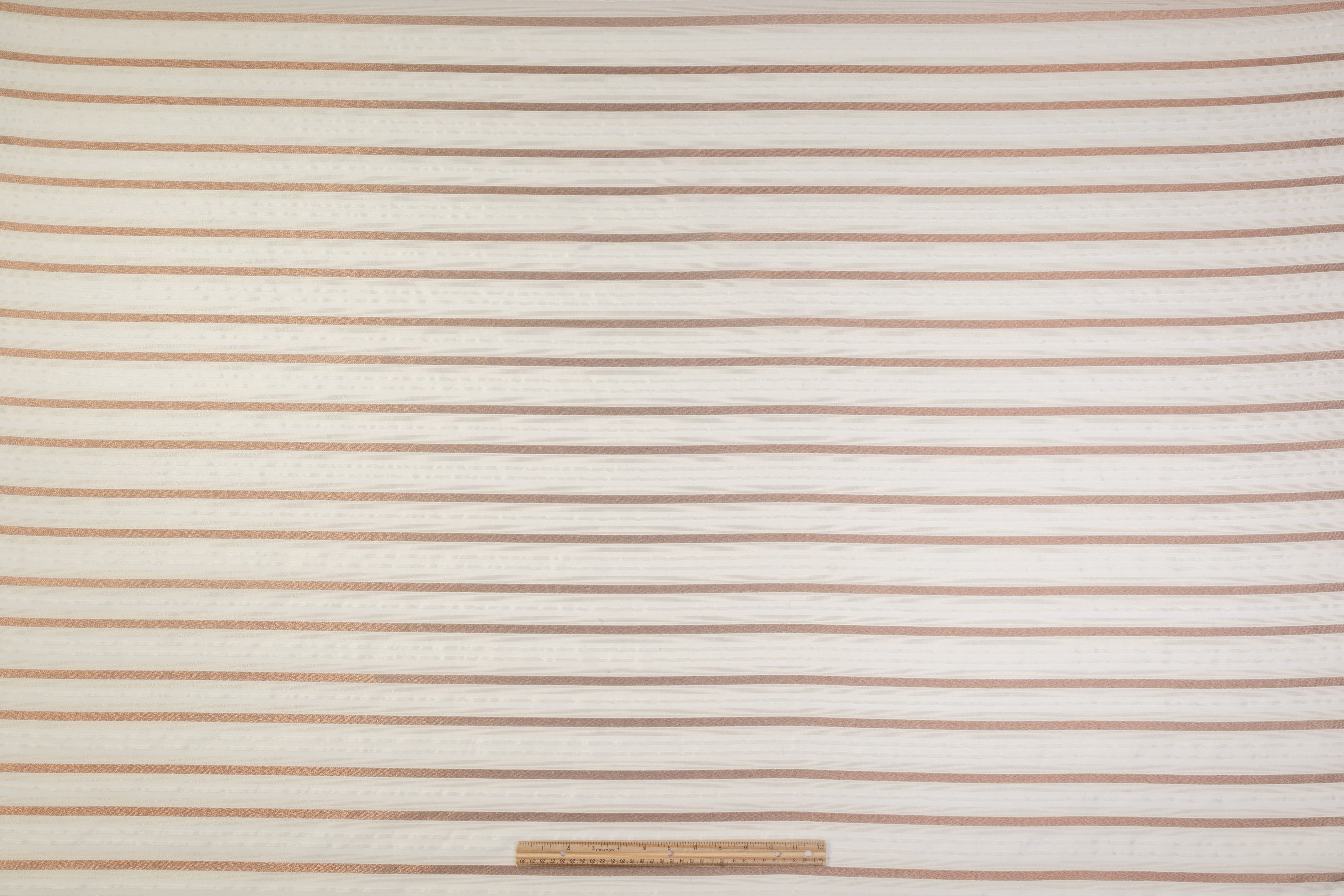 Novelty Metallic Italian Silk Viscose Organza - Off White / Copper