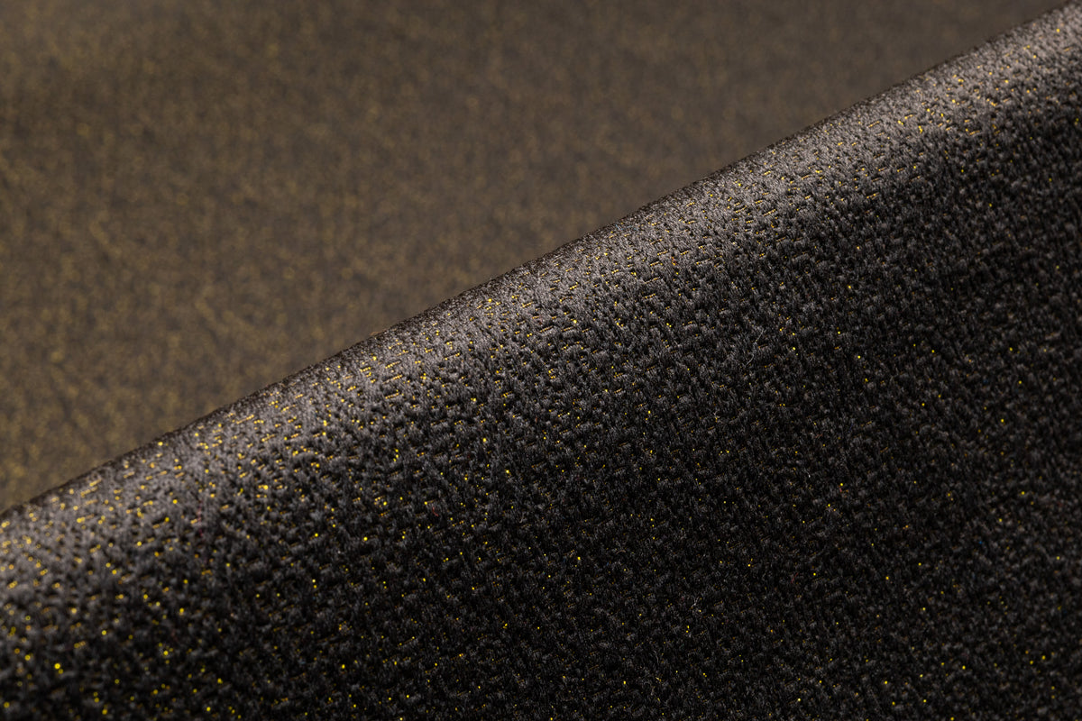Textured Italian Brocade - Black / Yellow