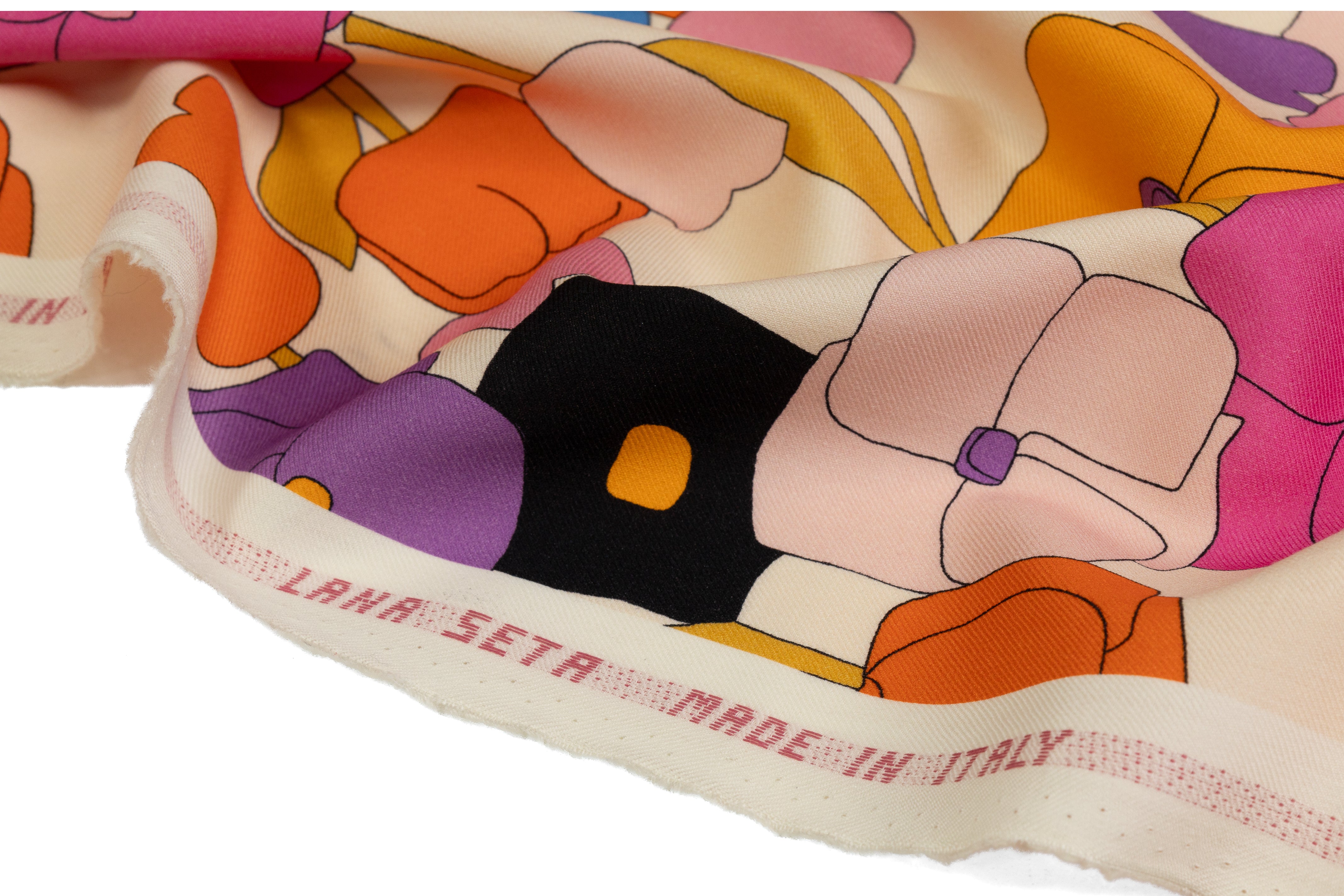 Printed Italian Silk and Wool Twill - Multicolor