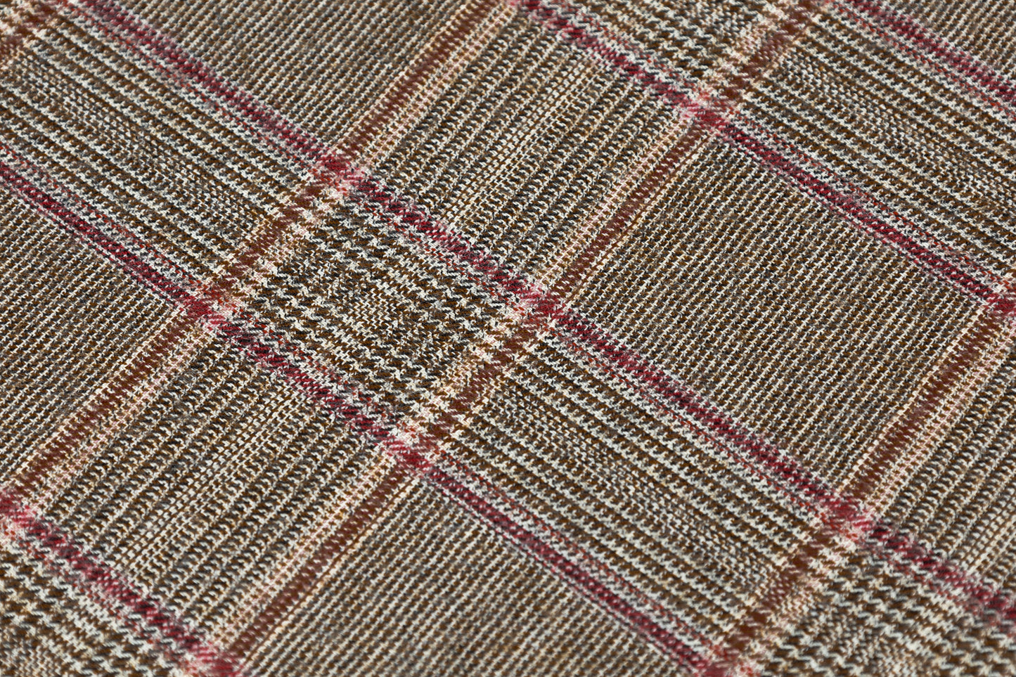 Carnet - Checked Italian Wool Suiting - Brown / Red / Pink