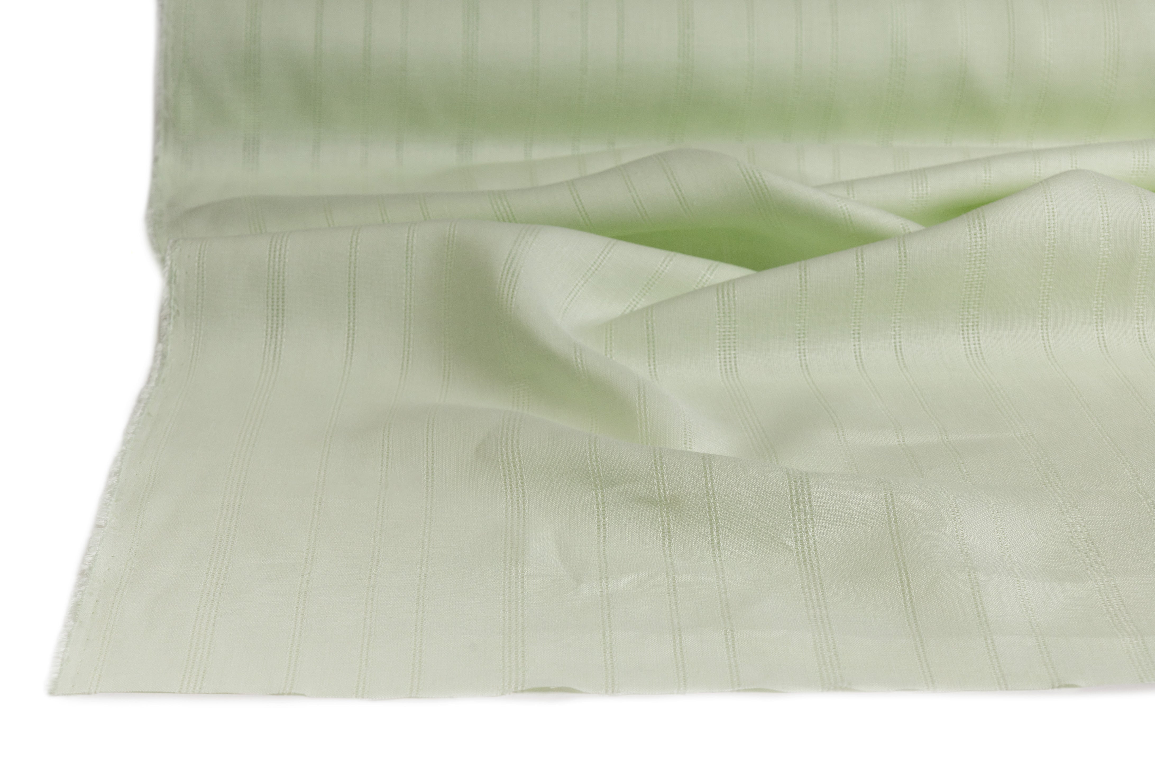 Striped Viscose Linen Blend - Green