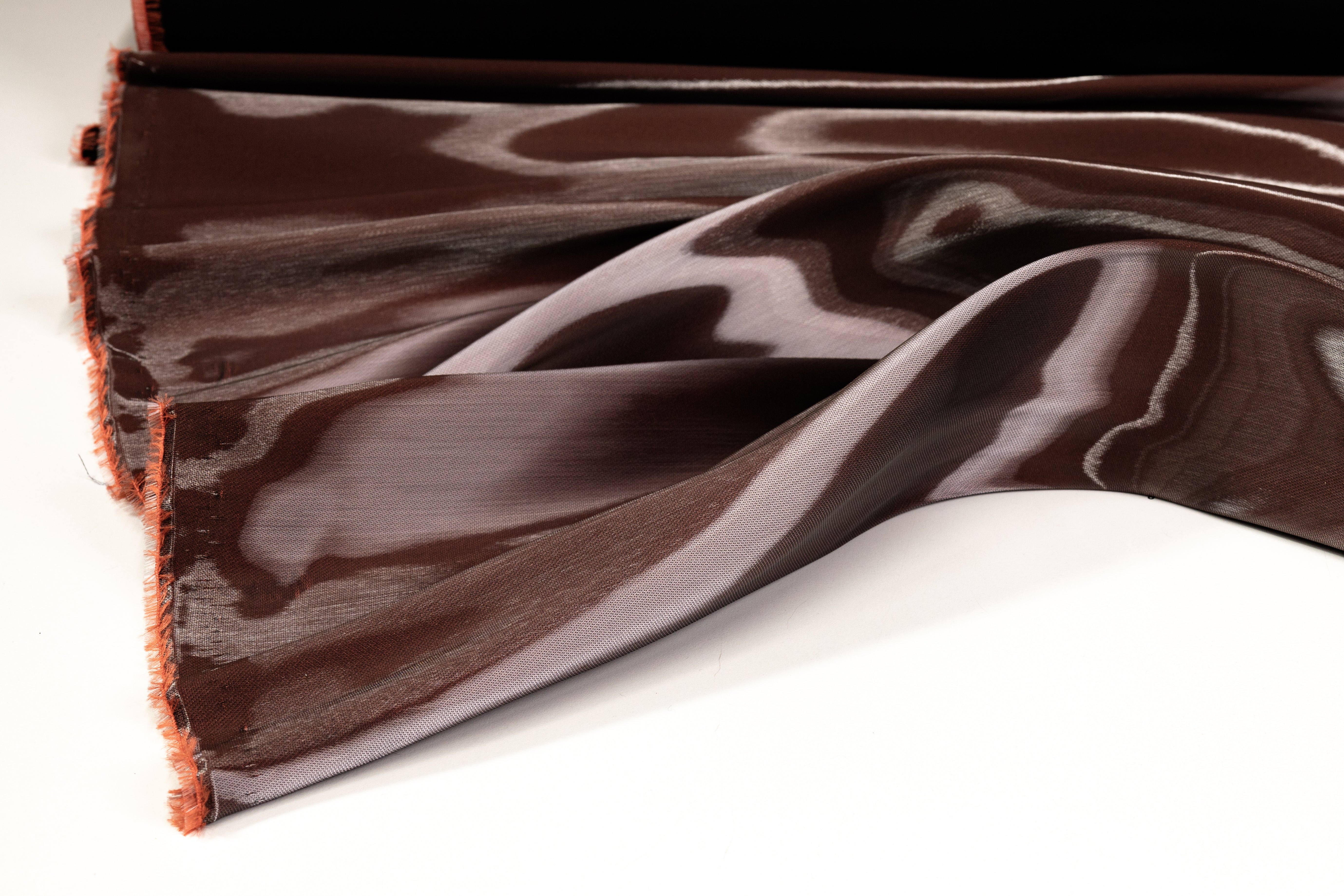 Italian Liquid Satin Lamé - Red Orange