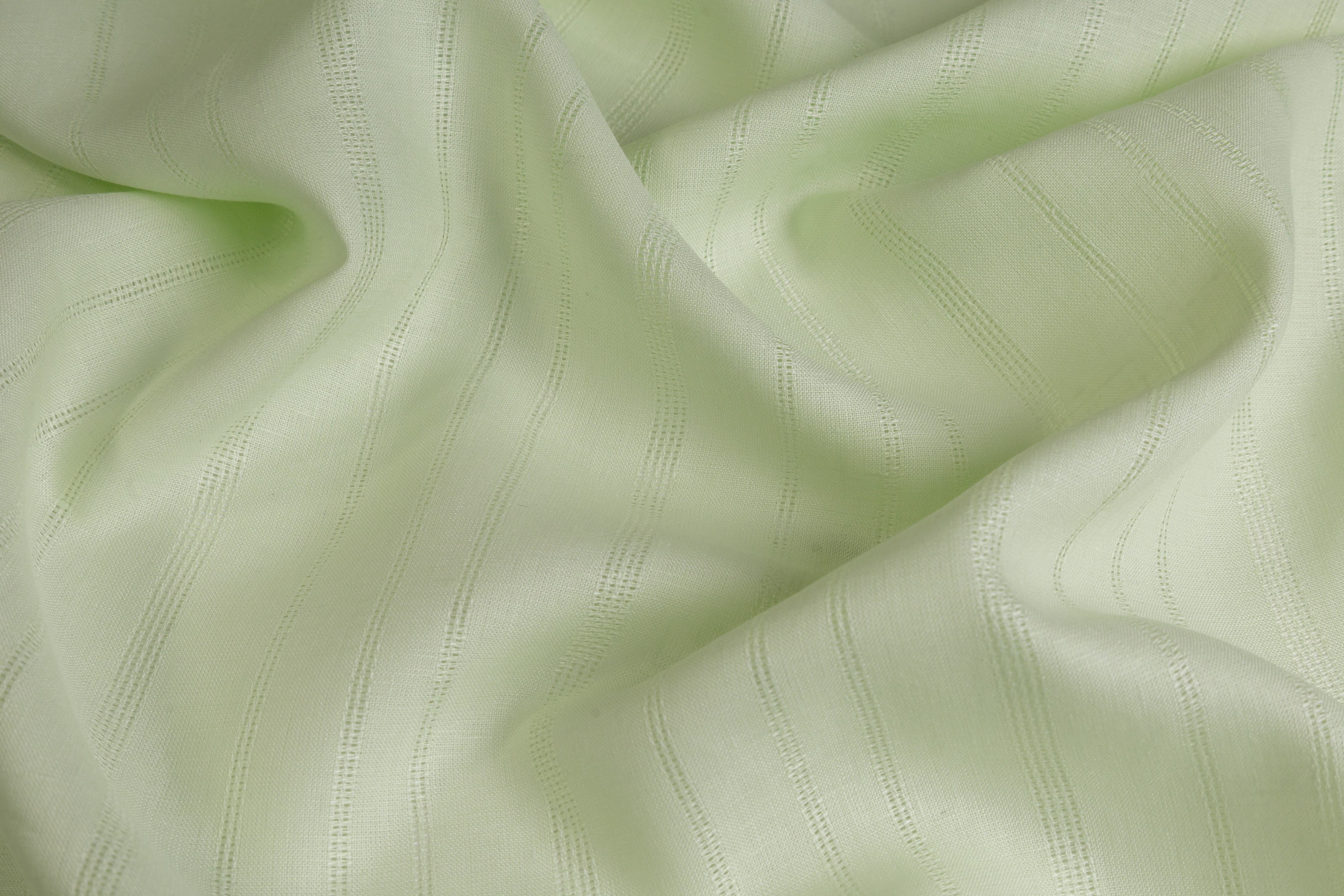 Striped Viscose Linen Blend - Green