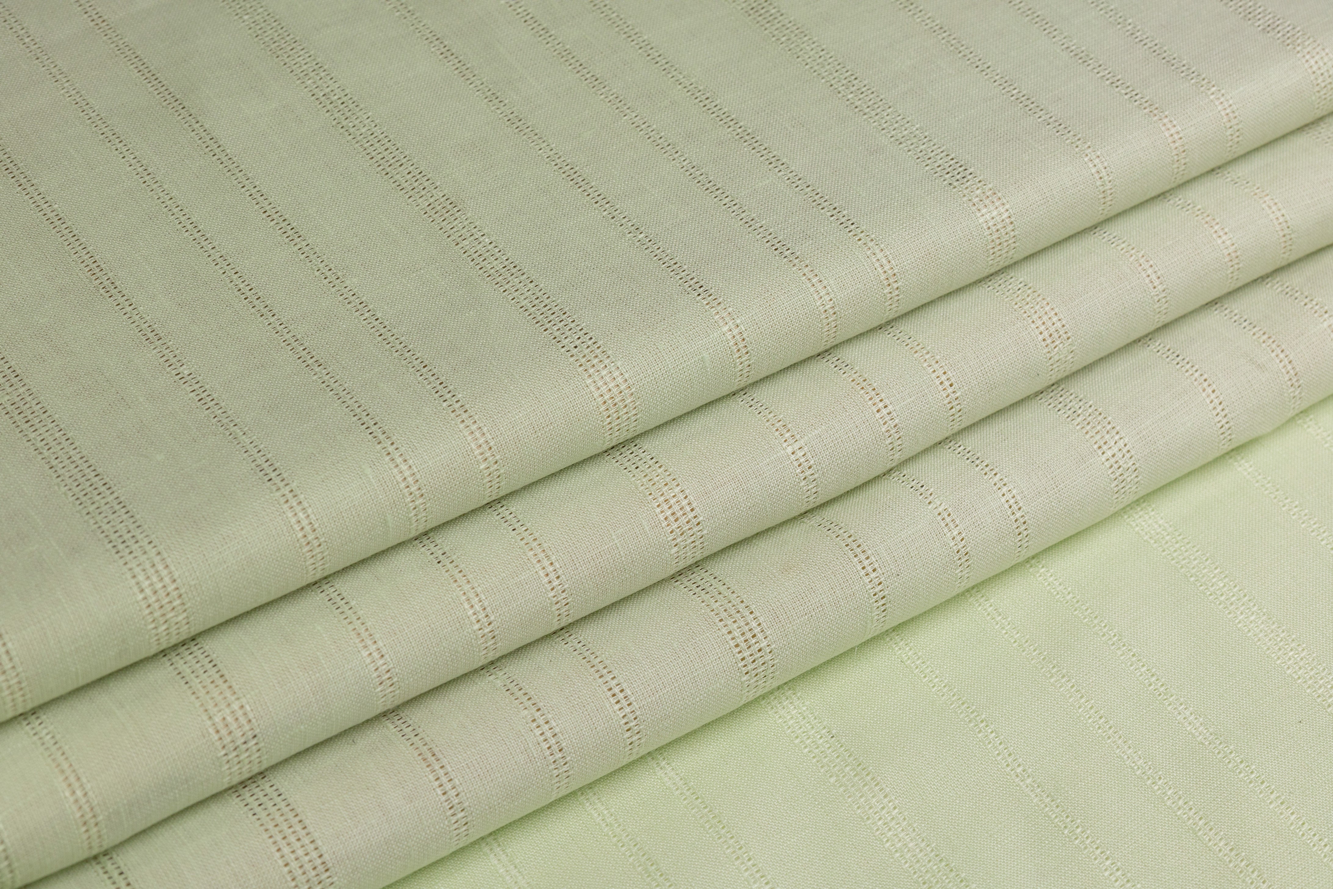 Striped Viscose Linen Blend - Green