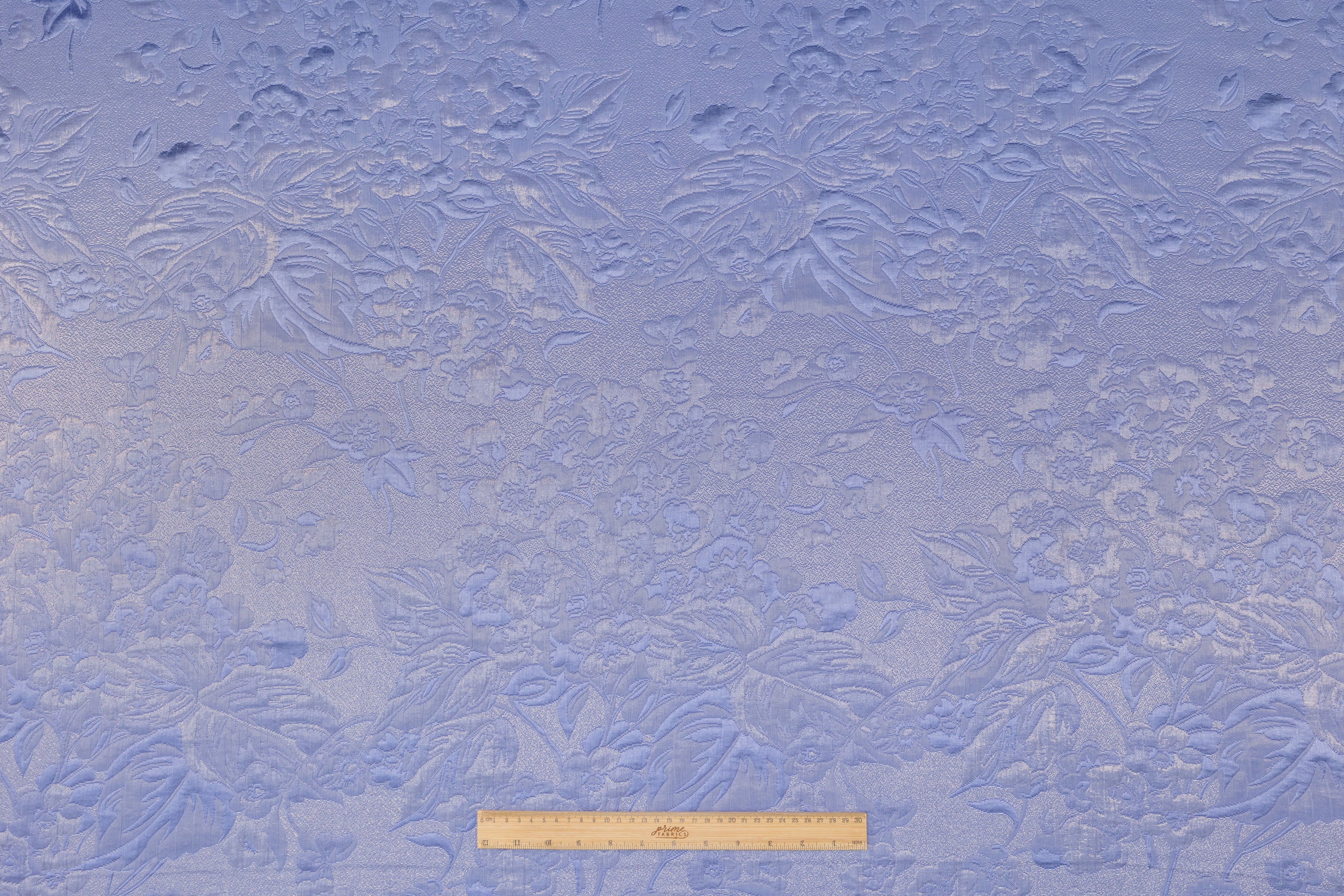 Floral Metallic Italian Matelassé Jacquard - Periwinkle