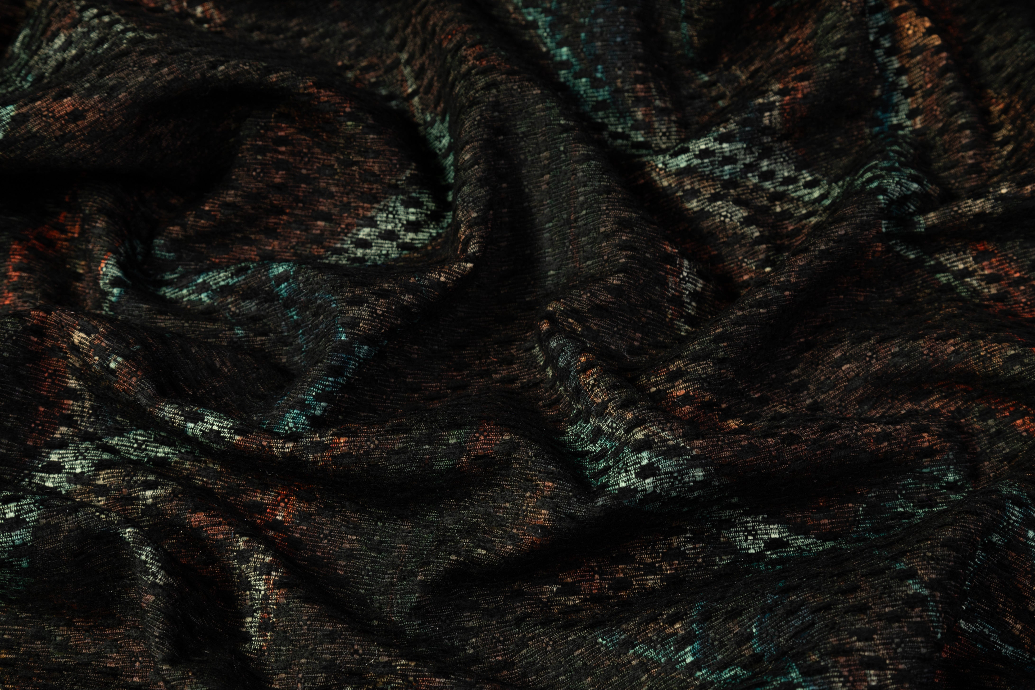 Abstract Printed Italian Chenille Brocade - Green