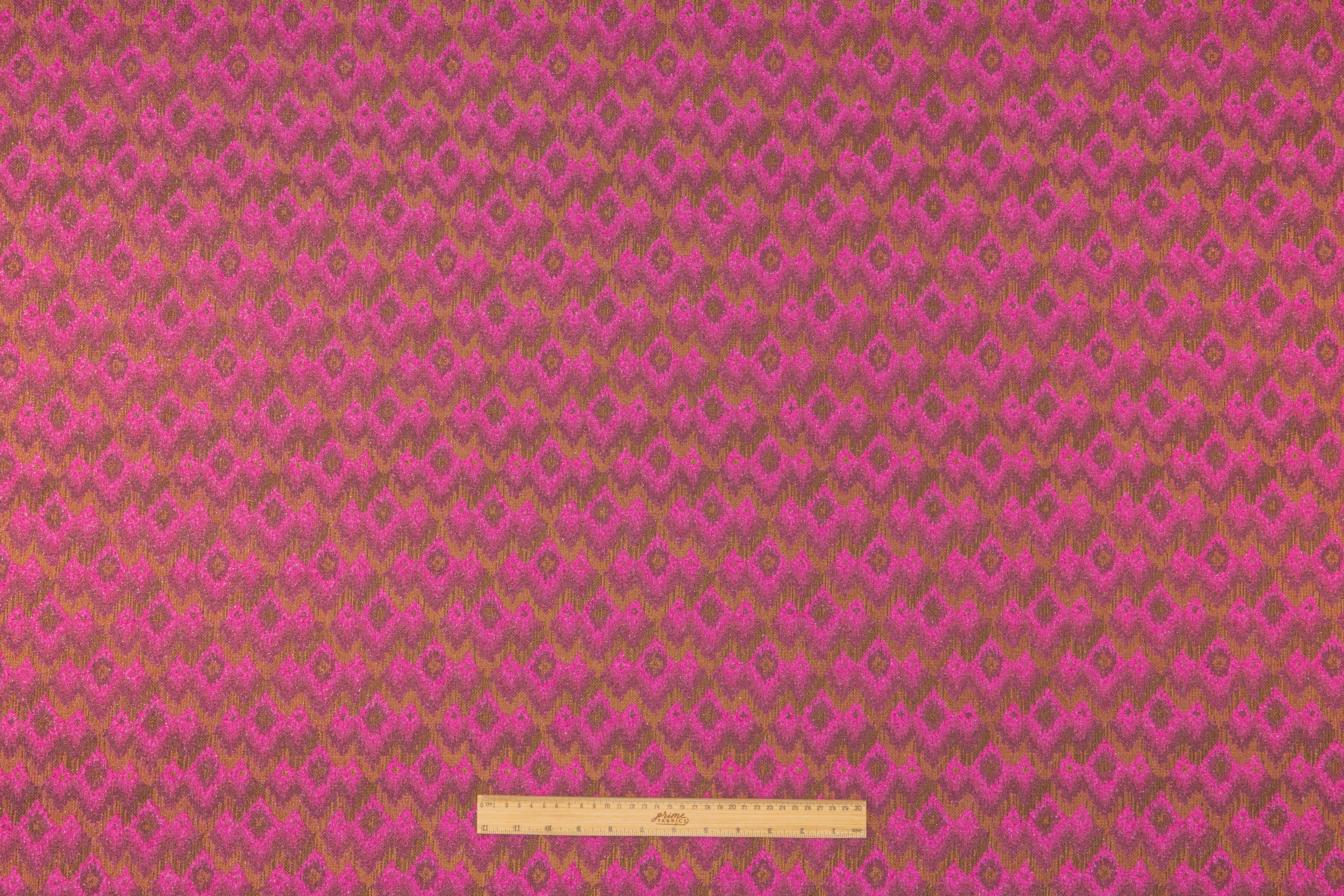 Abstract Geometric Metallic Italian Brocade - Magenta / Gold
