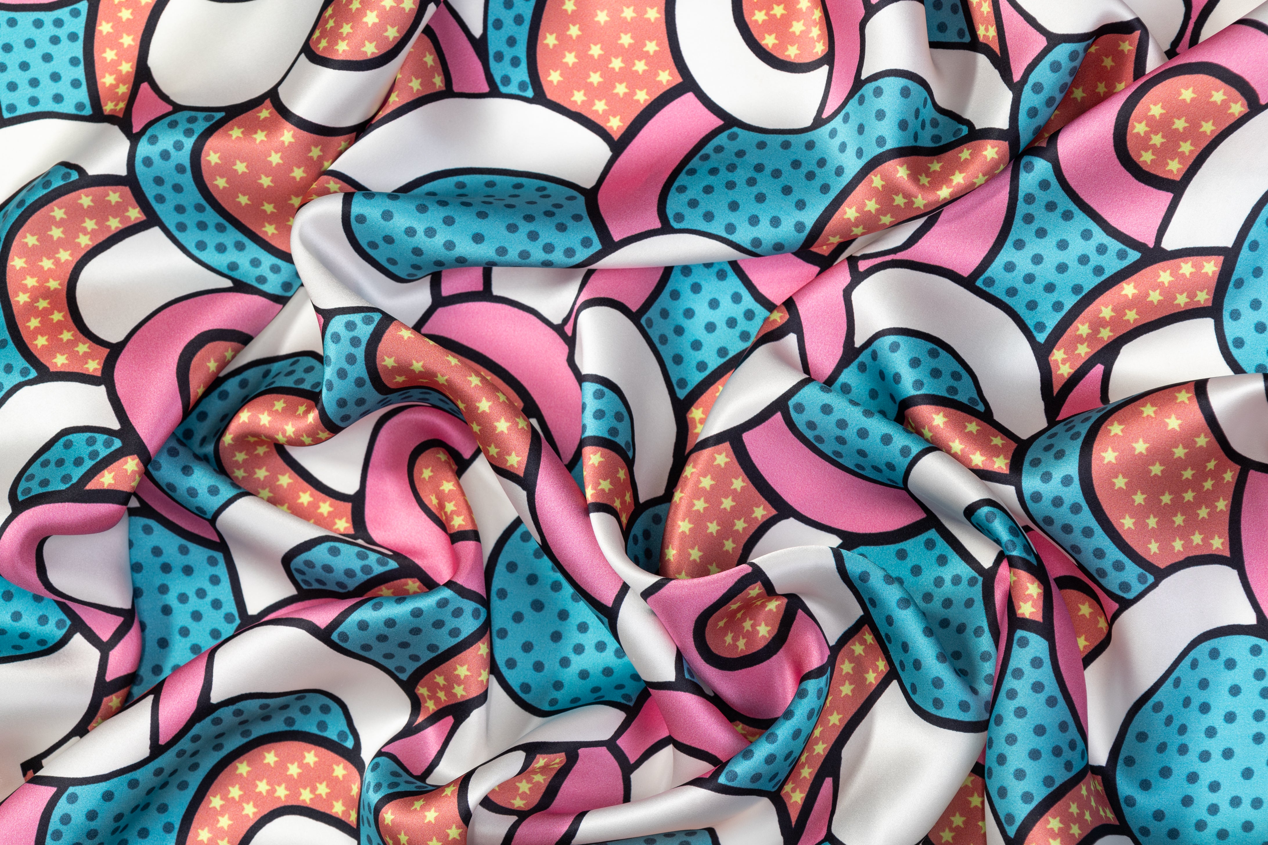 Printed Italian Silk Charmeuse - Multicolor