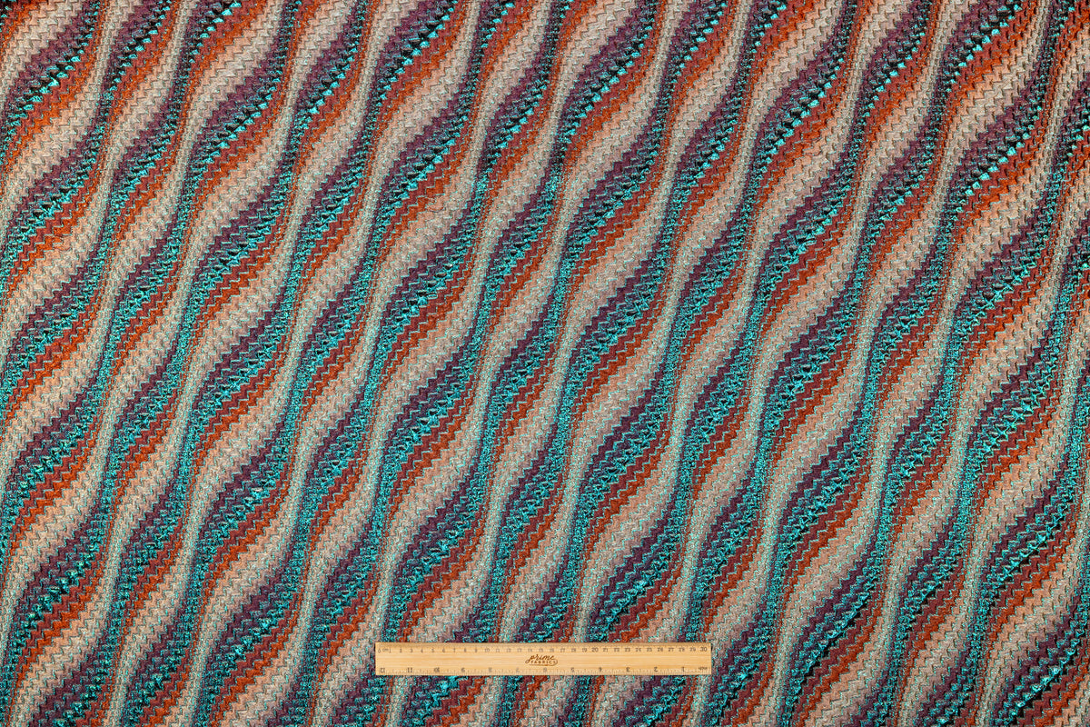 Abstract Metallic Italian Cloqué Brocade - Multicolor
