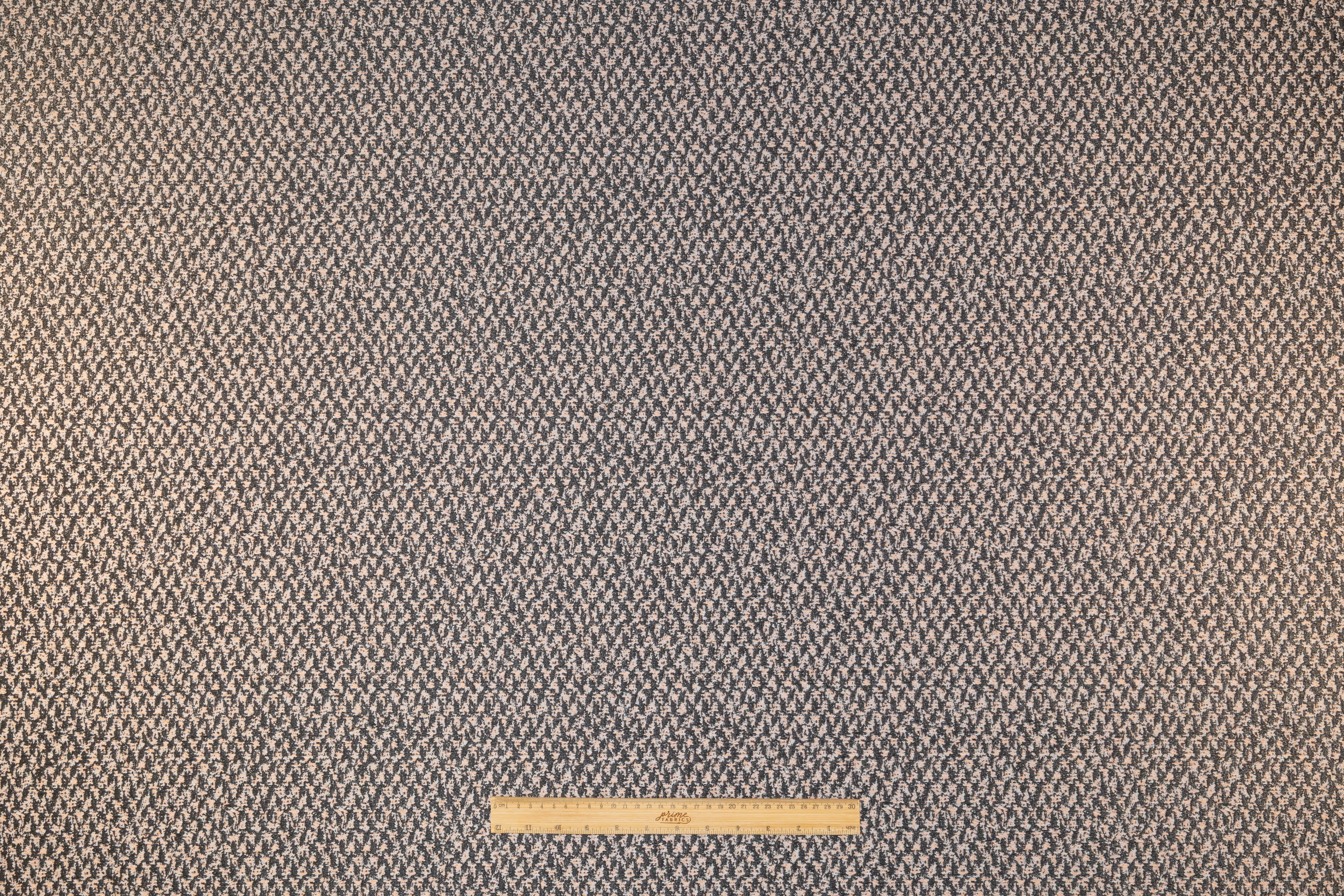 Textured Italian Brocade - Peach / Charcoal